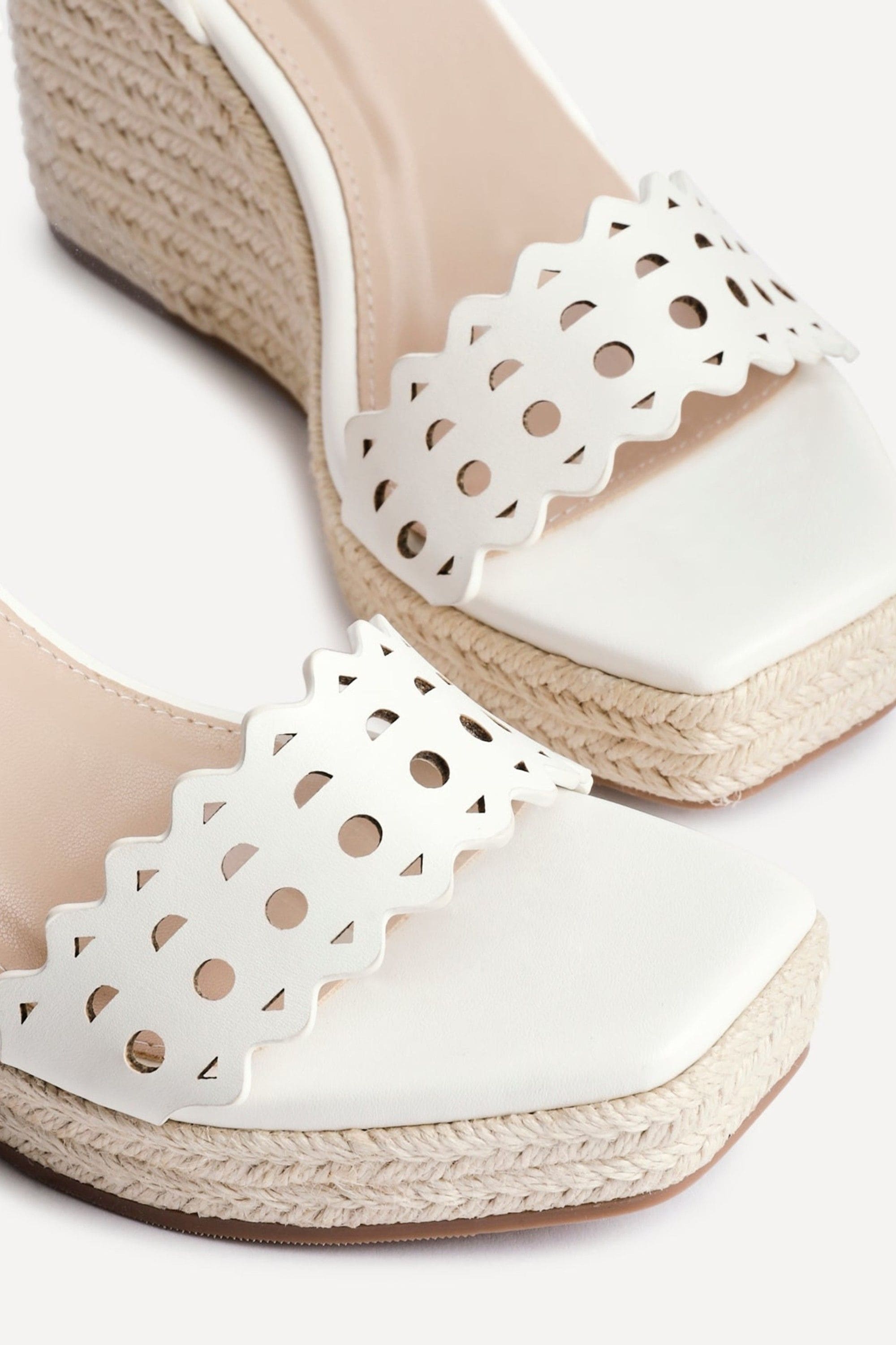 Linzi Mellow White Faux Leather Wedge image 4