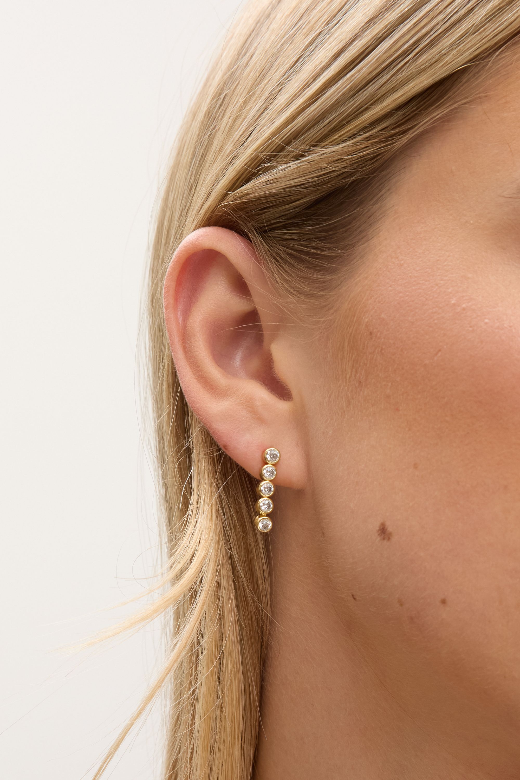 Jon Richard 14K Gold Plated and Crystal Cubic Zirconia Tennis Earrings - Gift Box image 3