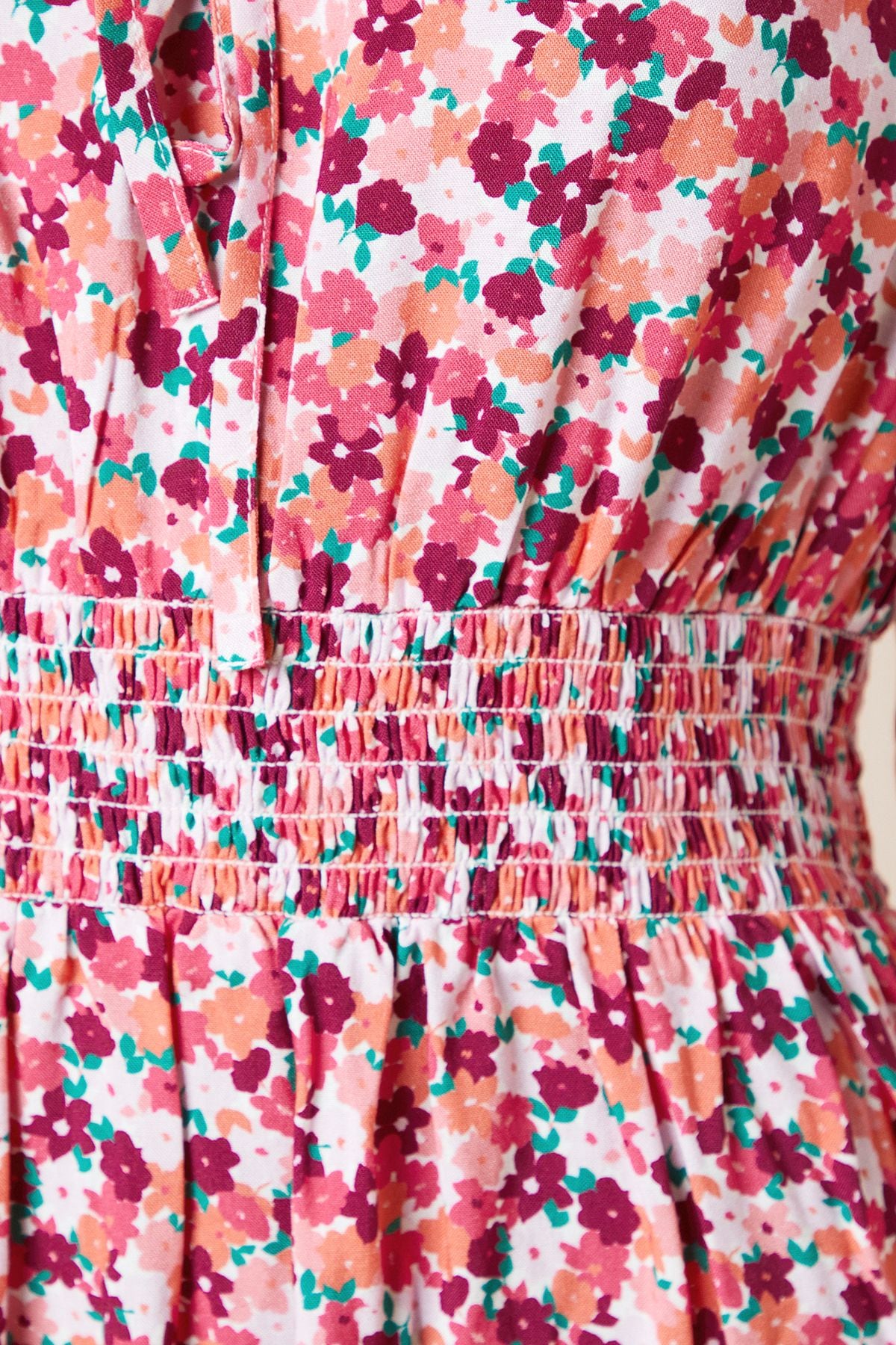 Dorothy Perkins Petite Floral Tie Front Frill Sleeve Mini Dress Pink image 5