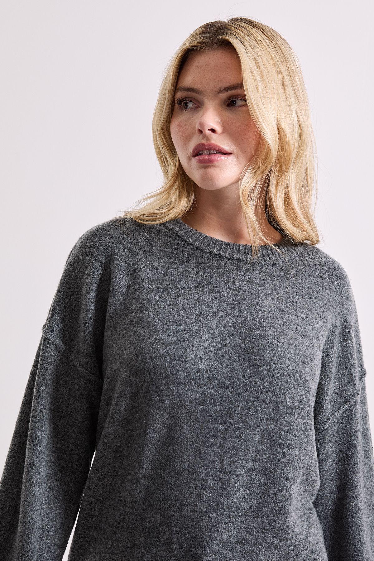 Dorothy Perkins Relaxed Crew Jumper Grey image 4