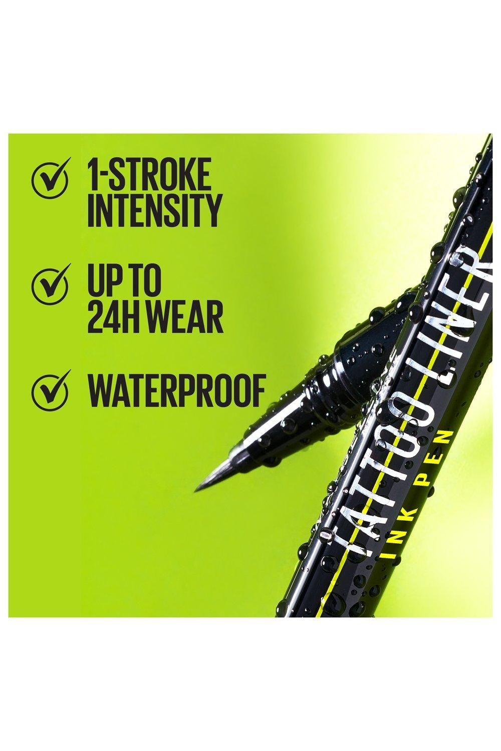 Maybelline Tattoo Liner Ink Pen Eyeliner waterproof, Brush Tip liner, Precise Lines and Tattoo impact Jet Black image 4