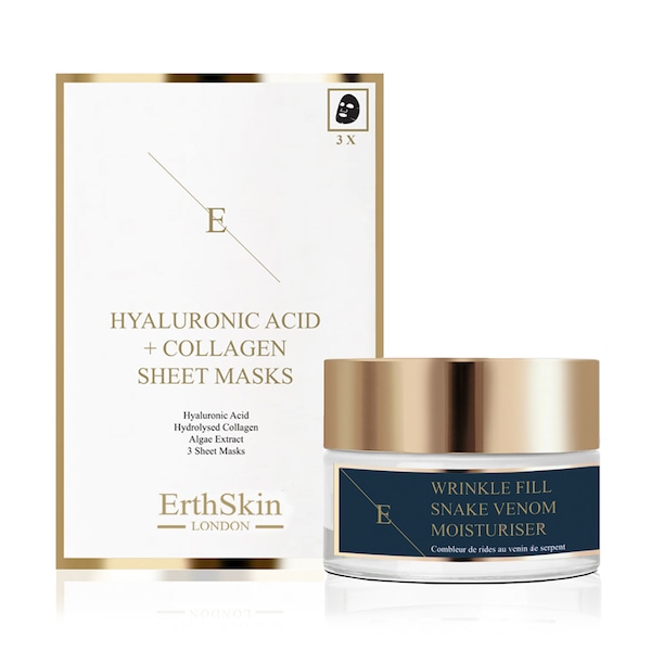 Erth Skin London Anti-Wrinkle Set: Snake Venom Cream 50ml + Hyaluronic Sheet Mask