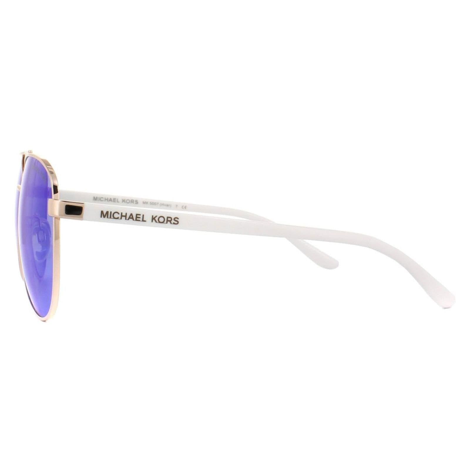Michael Kors Aviator Rose Gold White Blue Mirror Sunglasses image 3