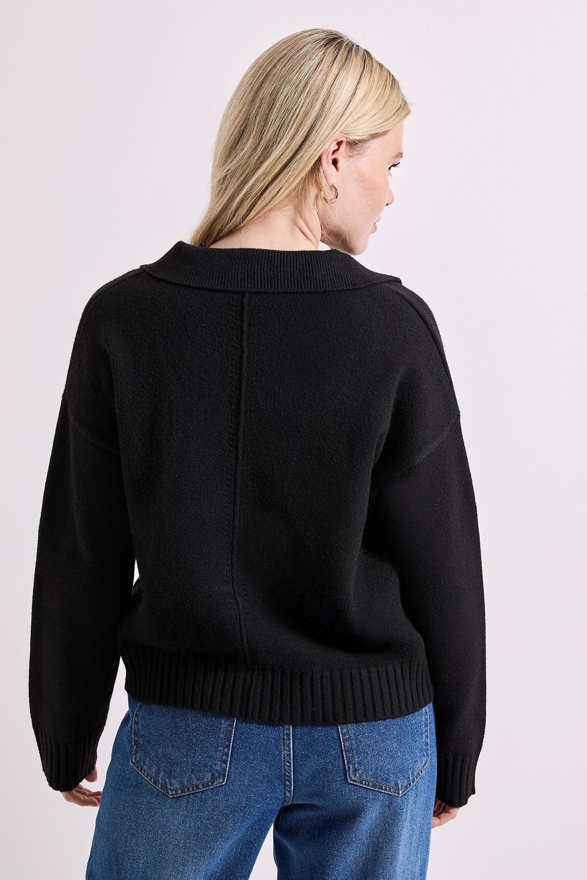 Dorothy Perkins Polo Collared Jumper Black image 3