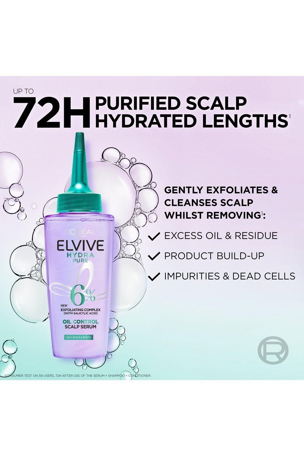 L'Oréal Paris Elvive Hydra Pure Exfoliating Pre-Shampoo Scalp Serum with Salicylic Acid, for Oily Scalp & Roots Multi image 2