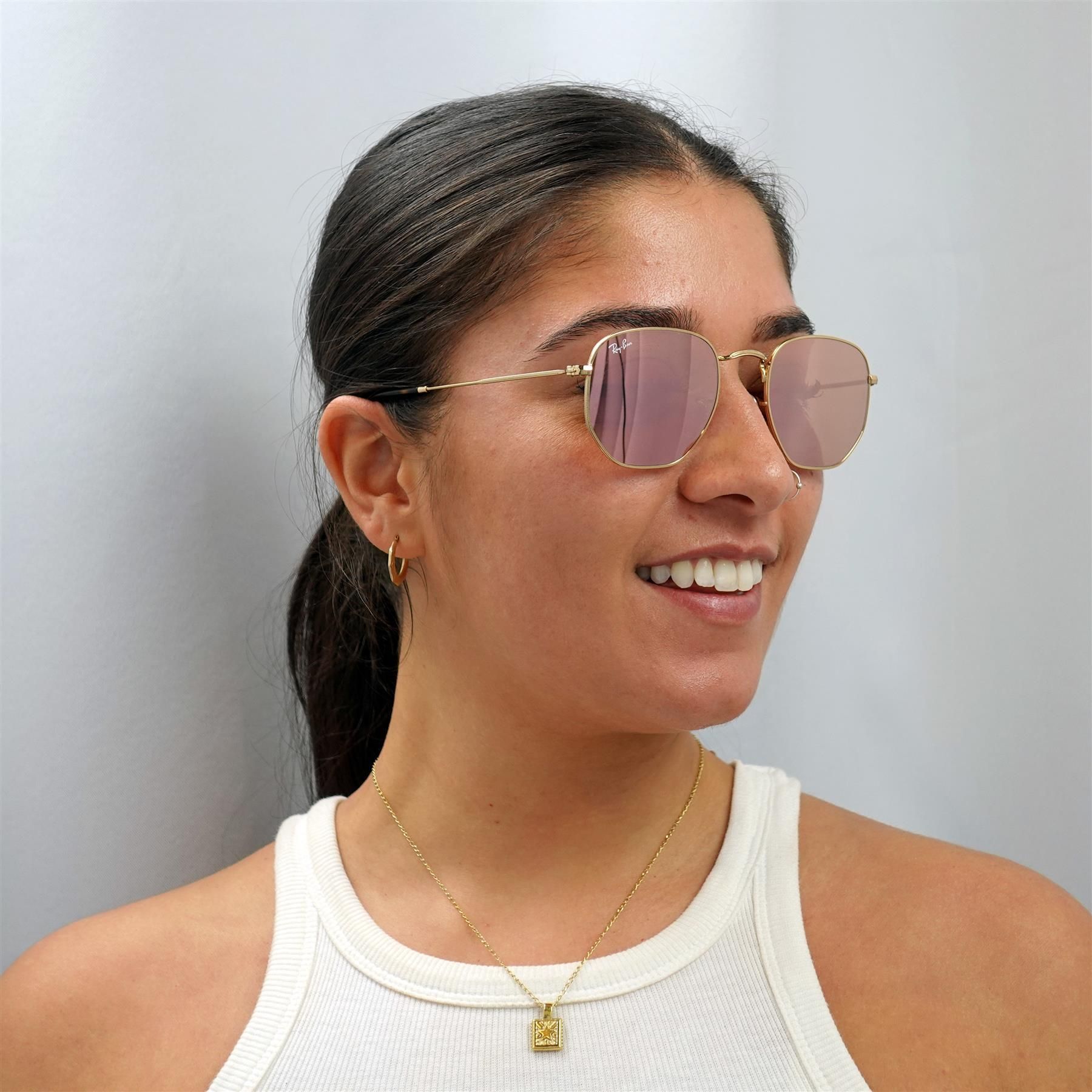 Ray-Ban Square Gold Copper Flash Mirror RB3548N Hexagonal image 6