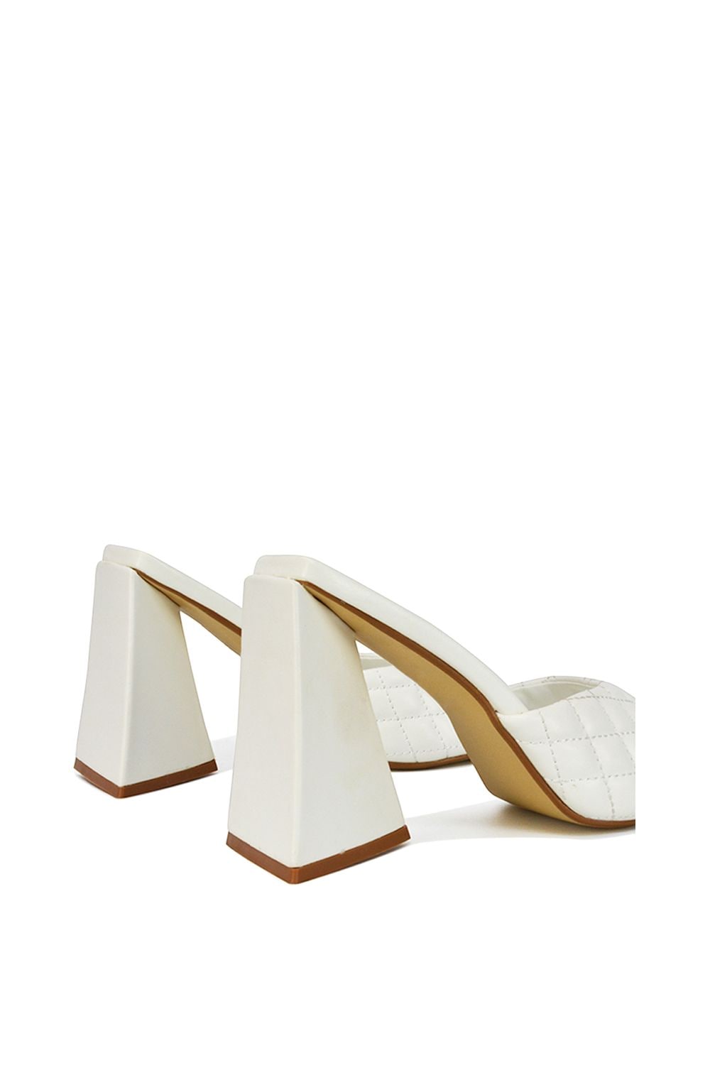 XY London 'Maylin' Quilted Square Toe Sculptured Flared High Heels image 2