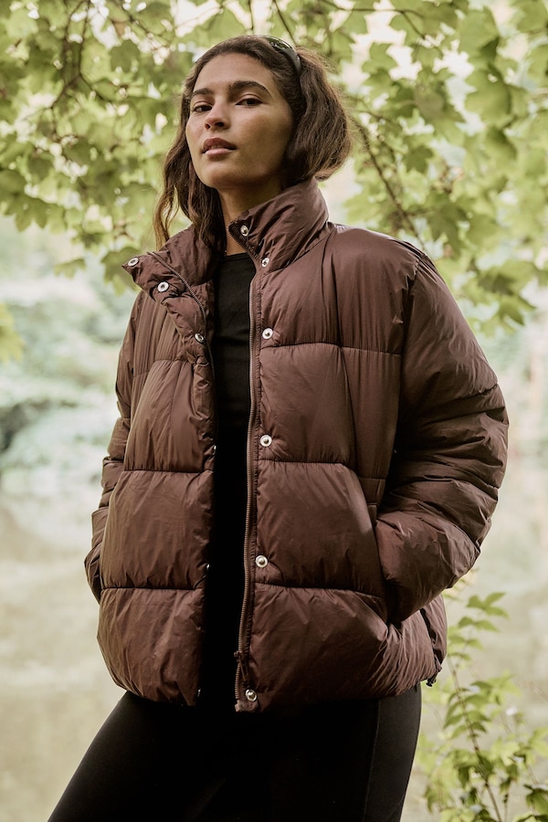 DSGN Studio DSGN Studio Sport Zip Through Puffer Coat Chocolate