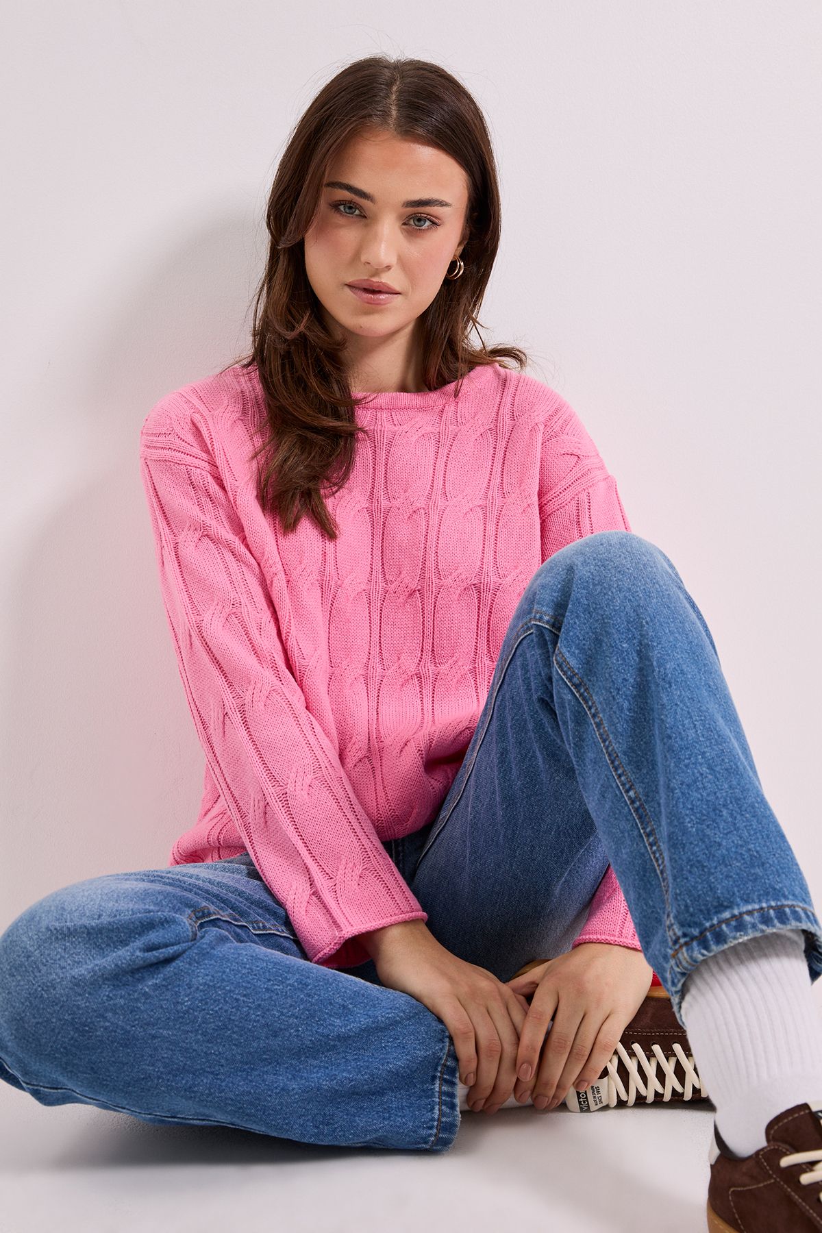 Dorothy Perkins Bright Pink All Over Cable Jumper Bright Pink image 1