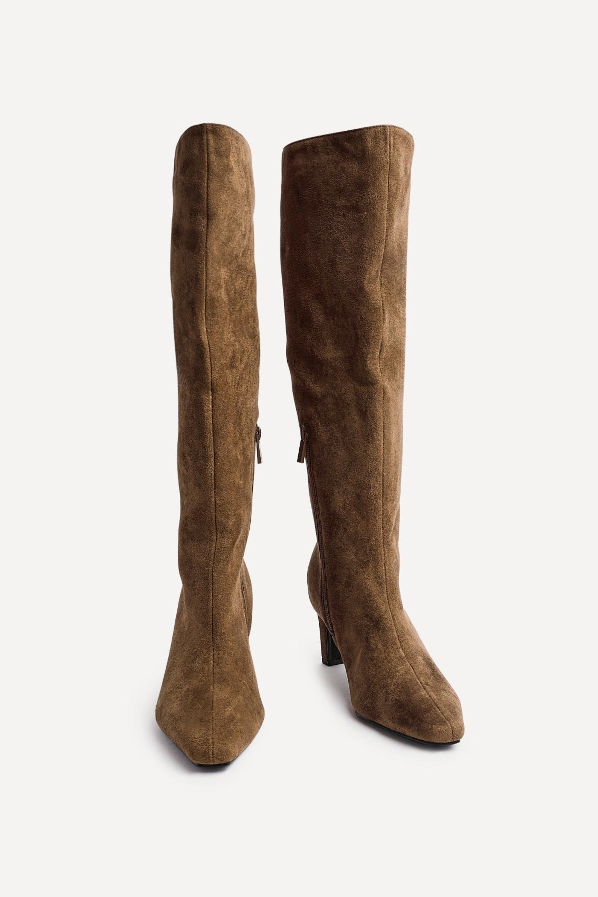Linzi Uptown Sand Faux Suede Knee High Boot image 3