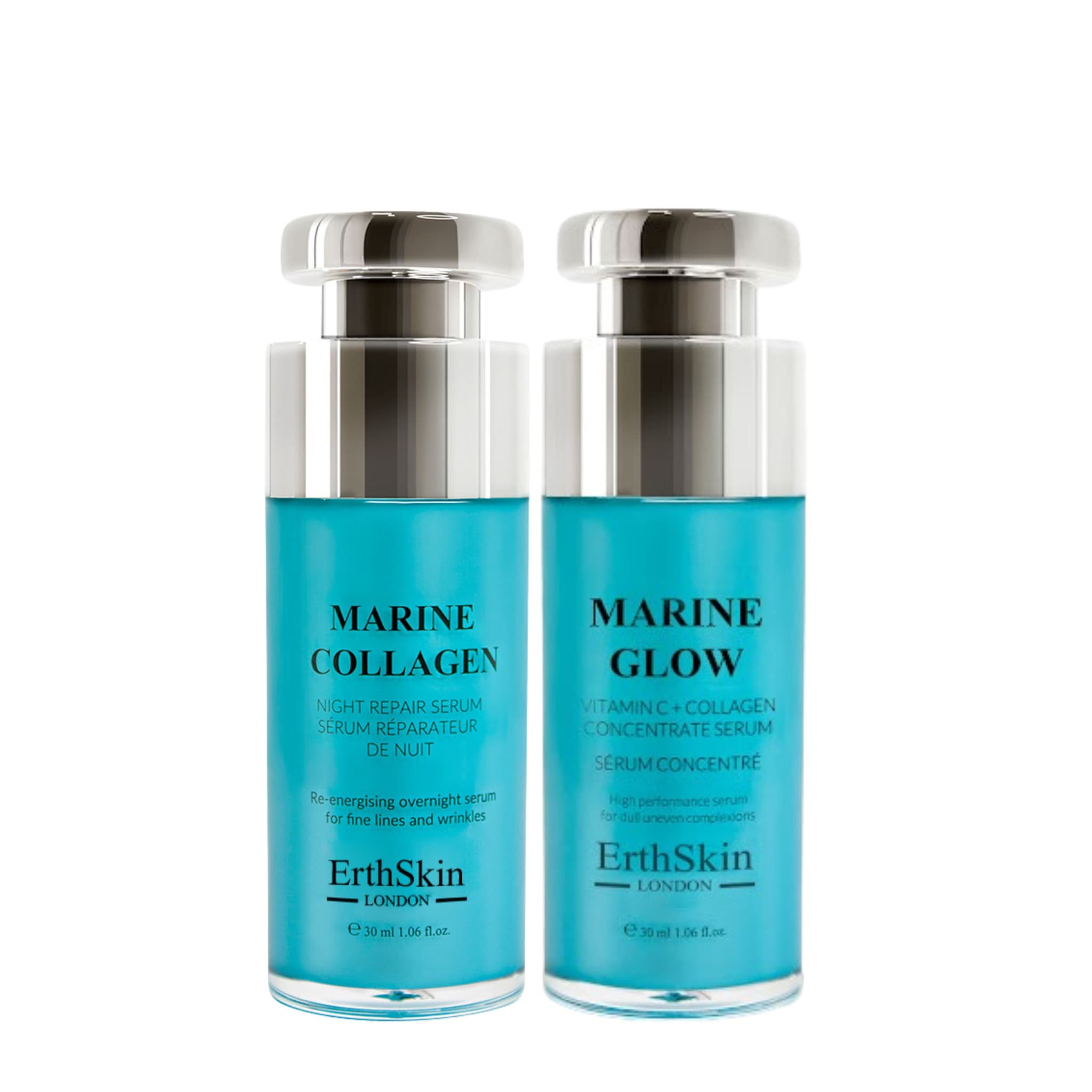 Erth Skin London Anti-Aging Marine Set: Night Serum 30ml + Vitamin C Serum 30ml image 1