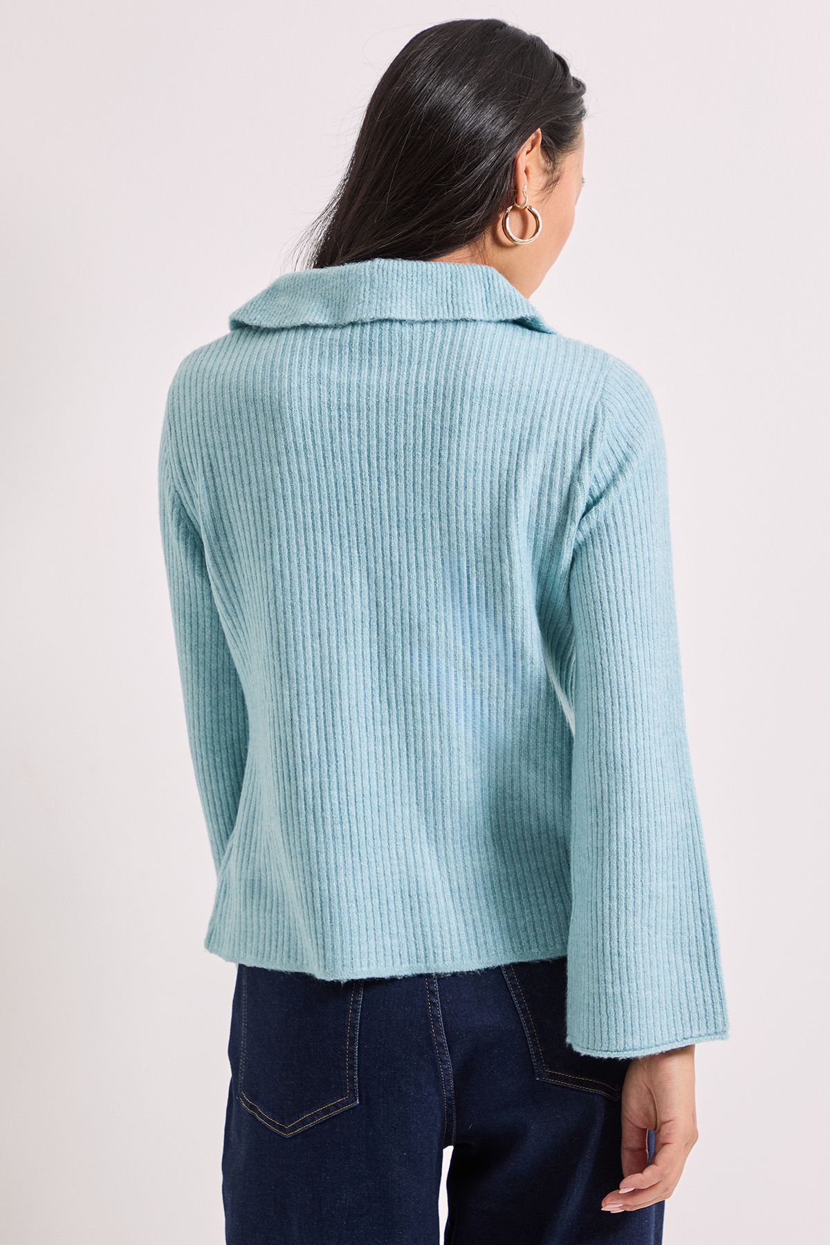 Dorothy Perkins Petite Ruffle Tie Front Cardigan Pale Blue image 3