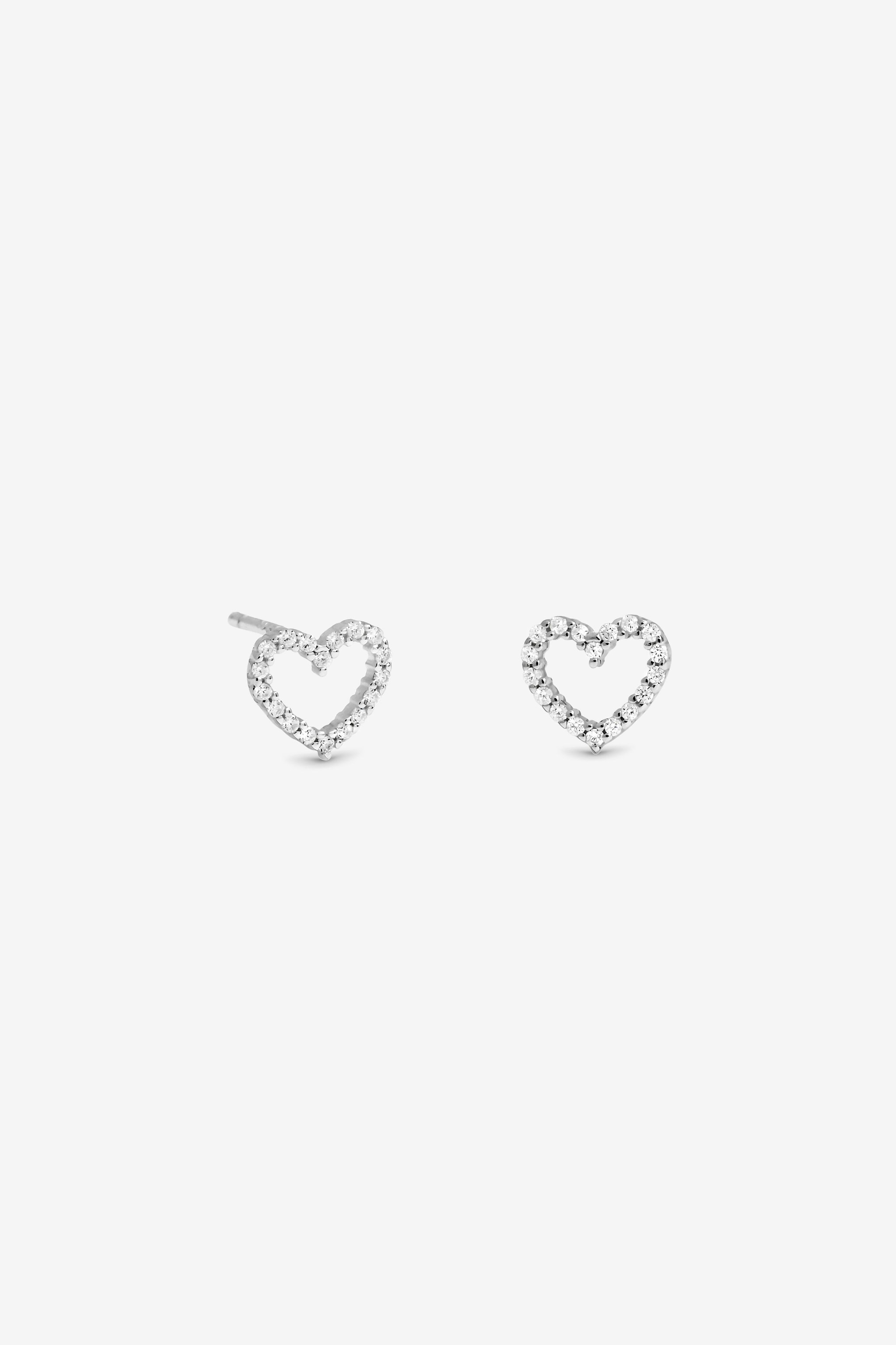 Simply Silver Sterling Silver 925 Cubic Zirconia Open Heart Earrings - Gift Sleeve image 2