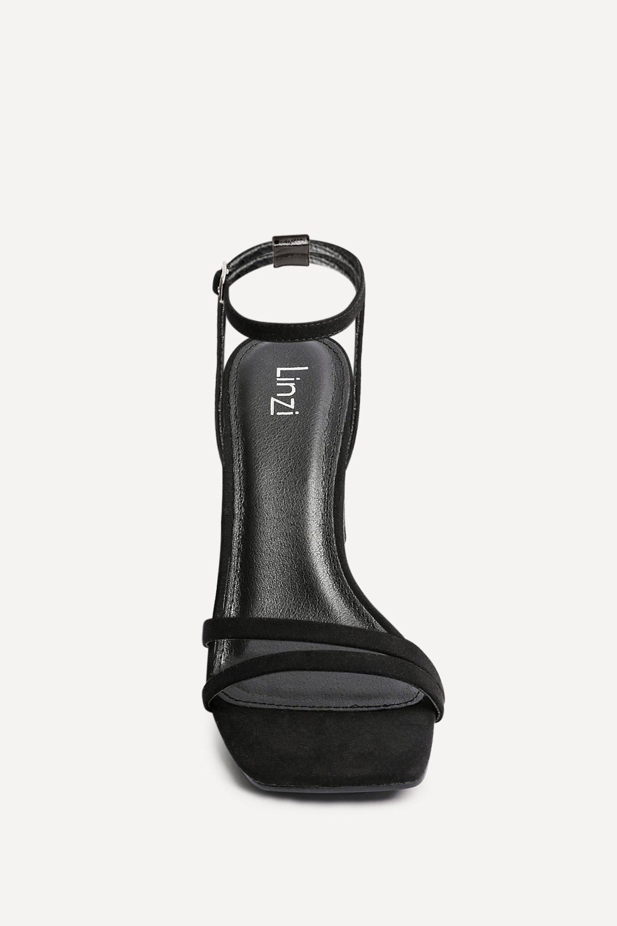 Linzi Gesture Black Faux Suede Strappy High Heel image 4