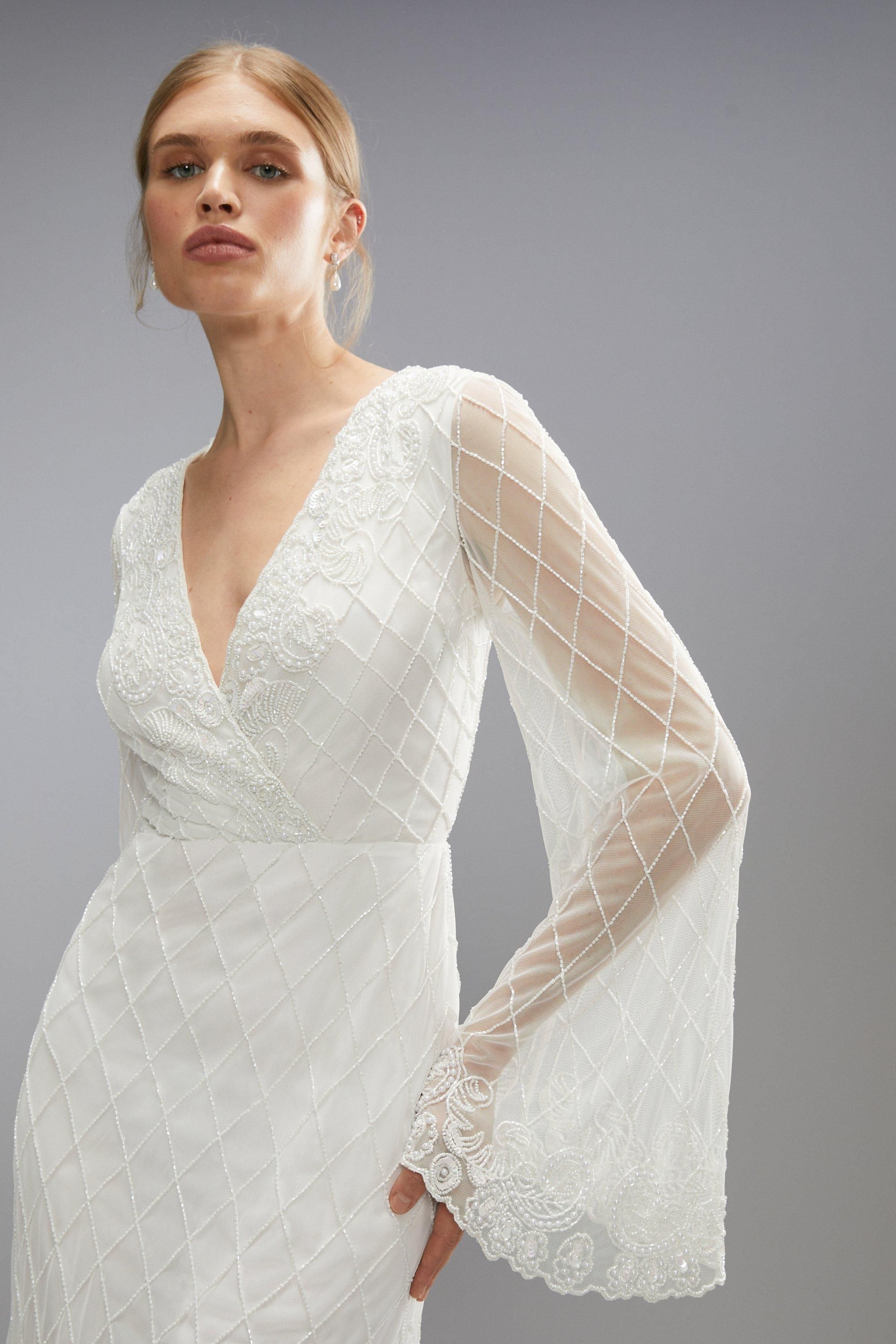 Coast Embellished Tie Back Boho Maxi Wedding Dresss Ivory image 4