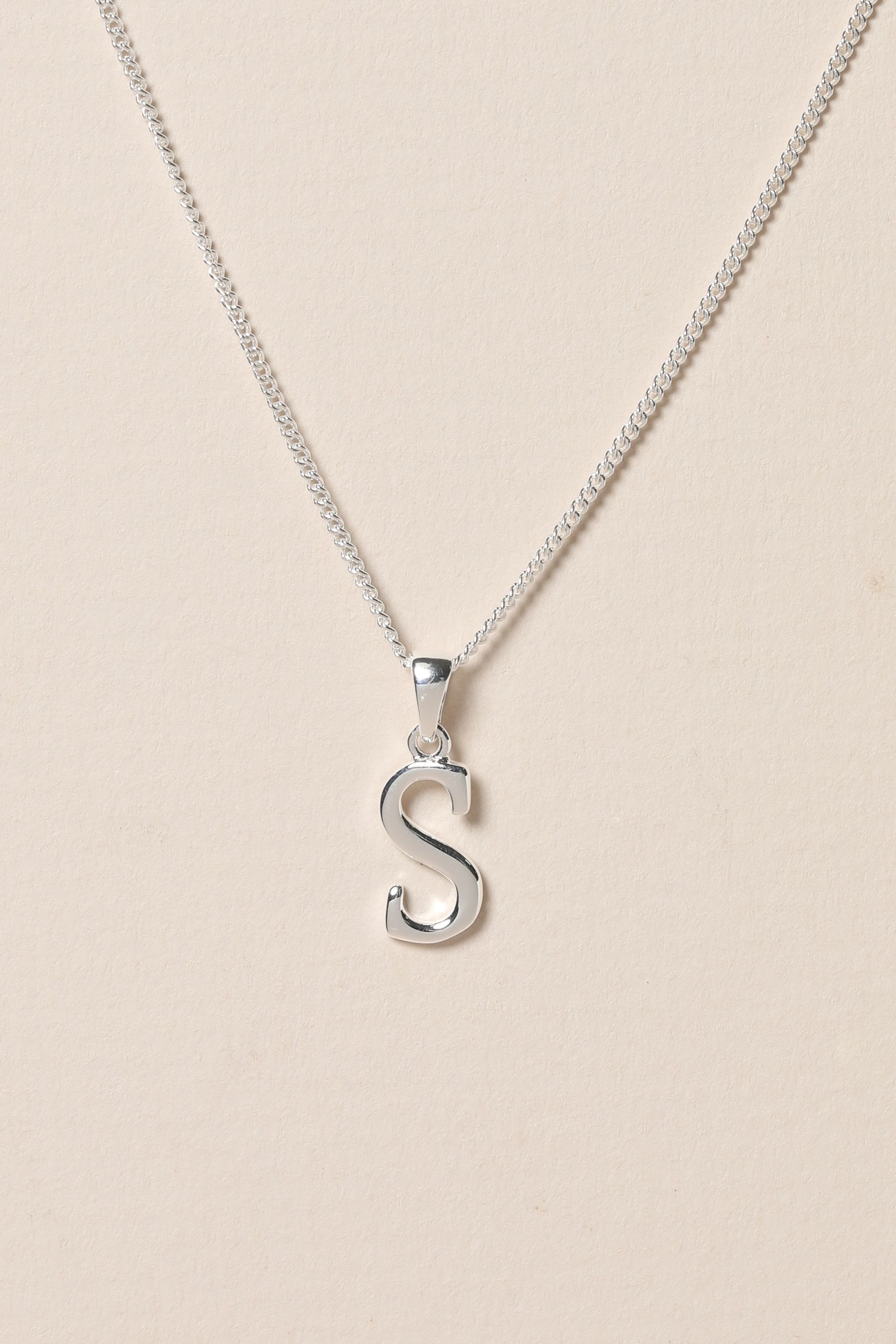 Simply Silver Sterling Silver 925 Initial Pendant - S image 2