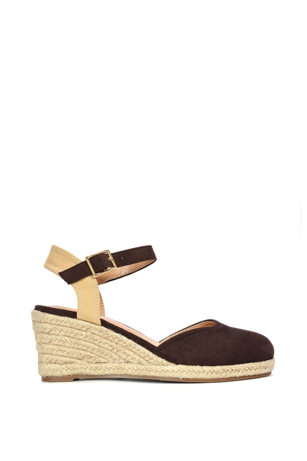 XY London 'Joey' Espadrille Platform Wedges With Closed Toe