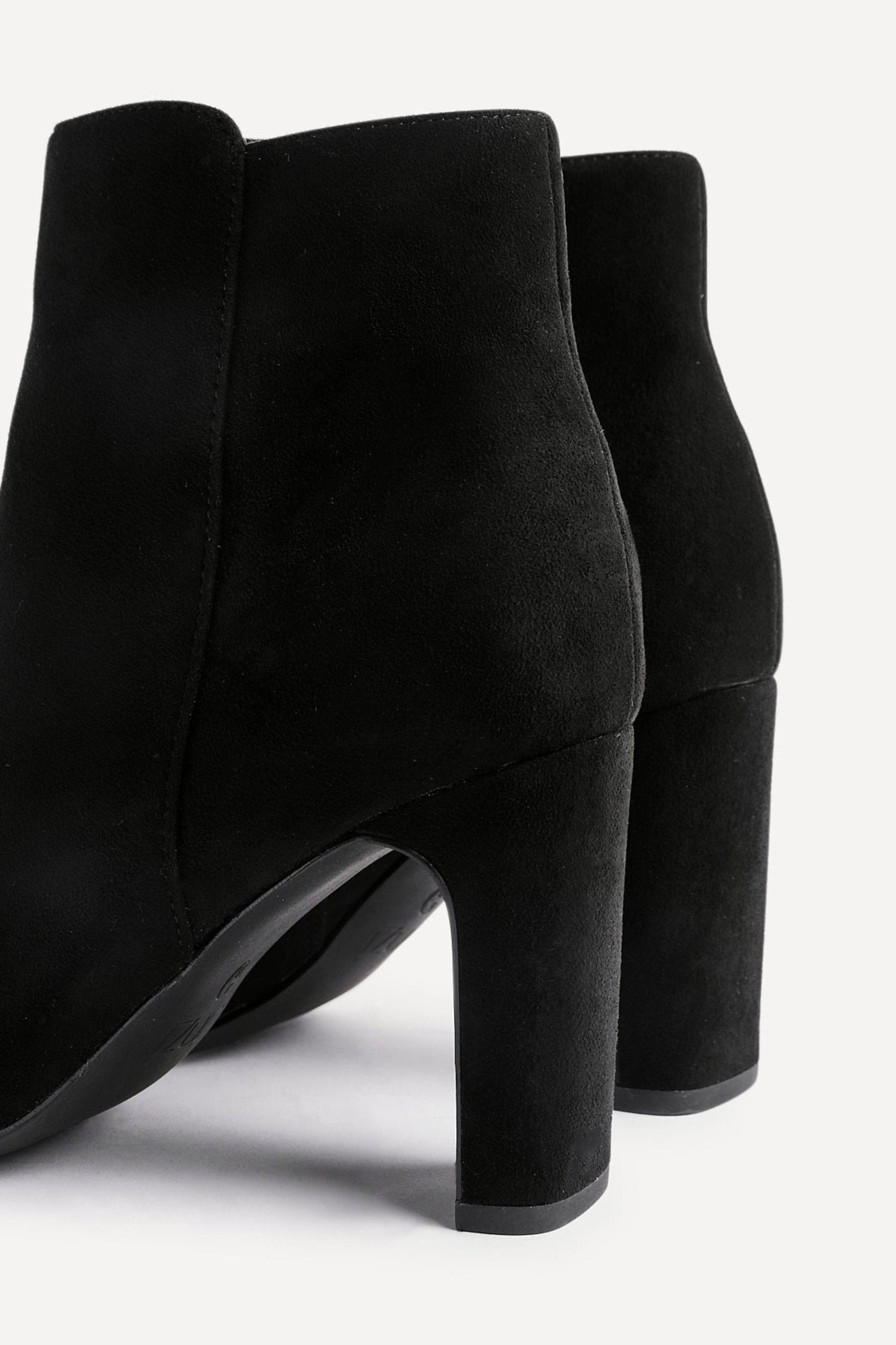 Linzi Glance Black Faux Suede Block Heel Ankle Boot image 5