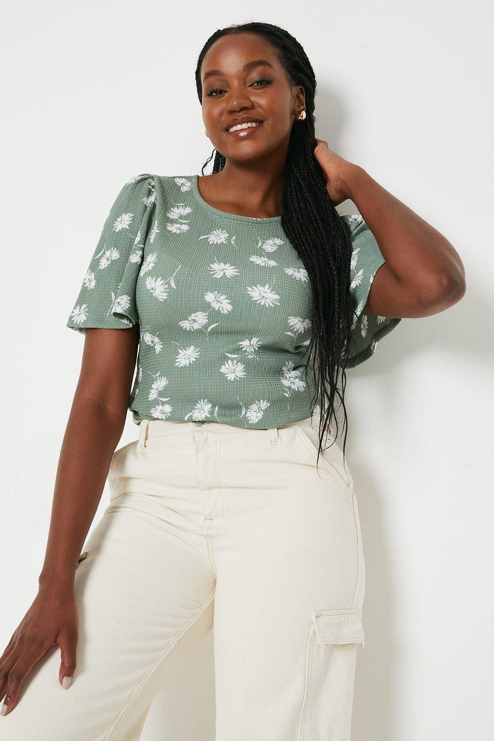 Dorothy Perkins Floral Angel Flutter Sleeve Jersey Top Floral image 4