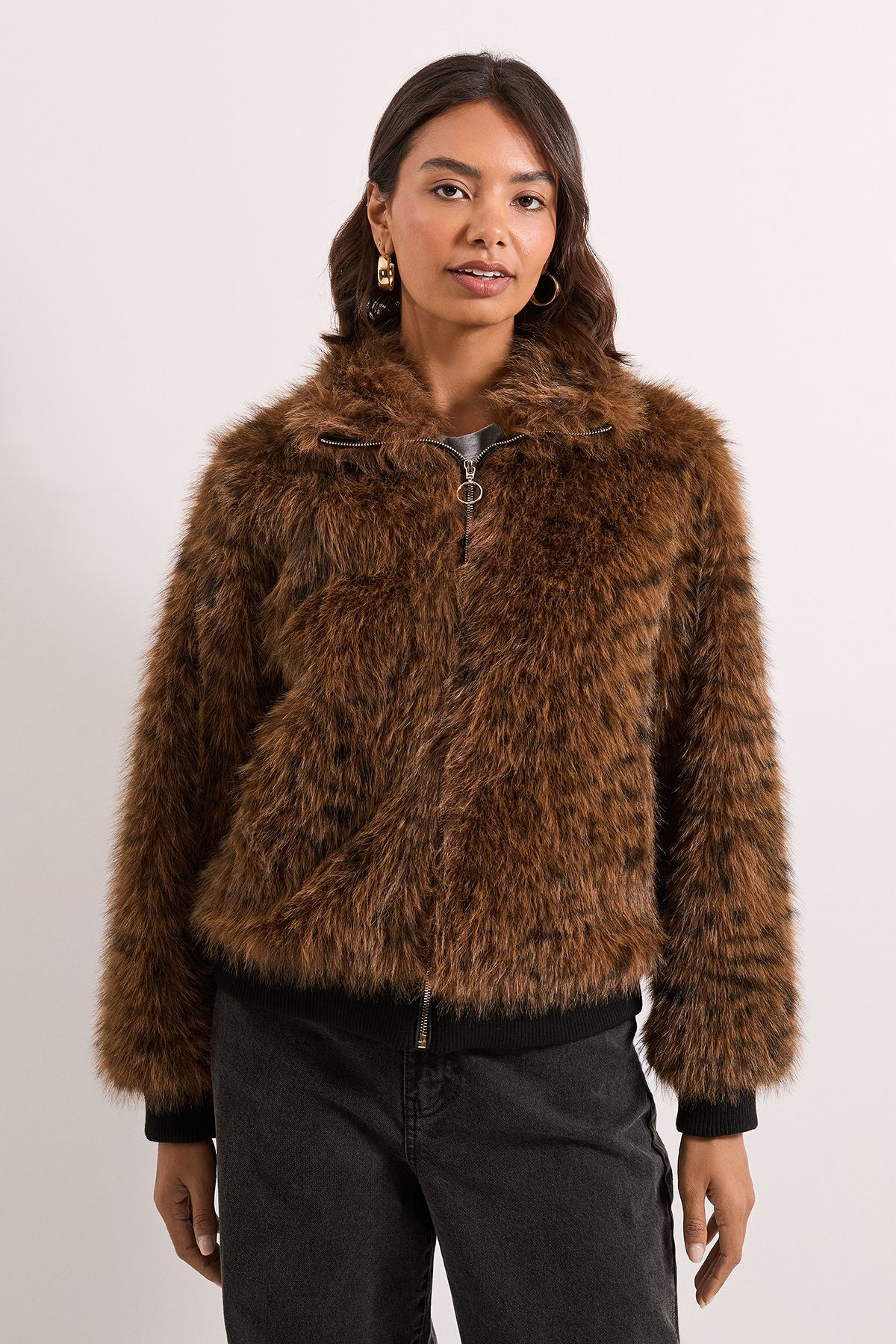 Dorothy Perkins Tiger Faux Fur Bomber Jacket Animal