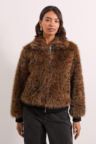 Dorothy Perkins Tiger Faux Fur Bomber Jacket Animal
