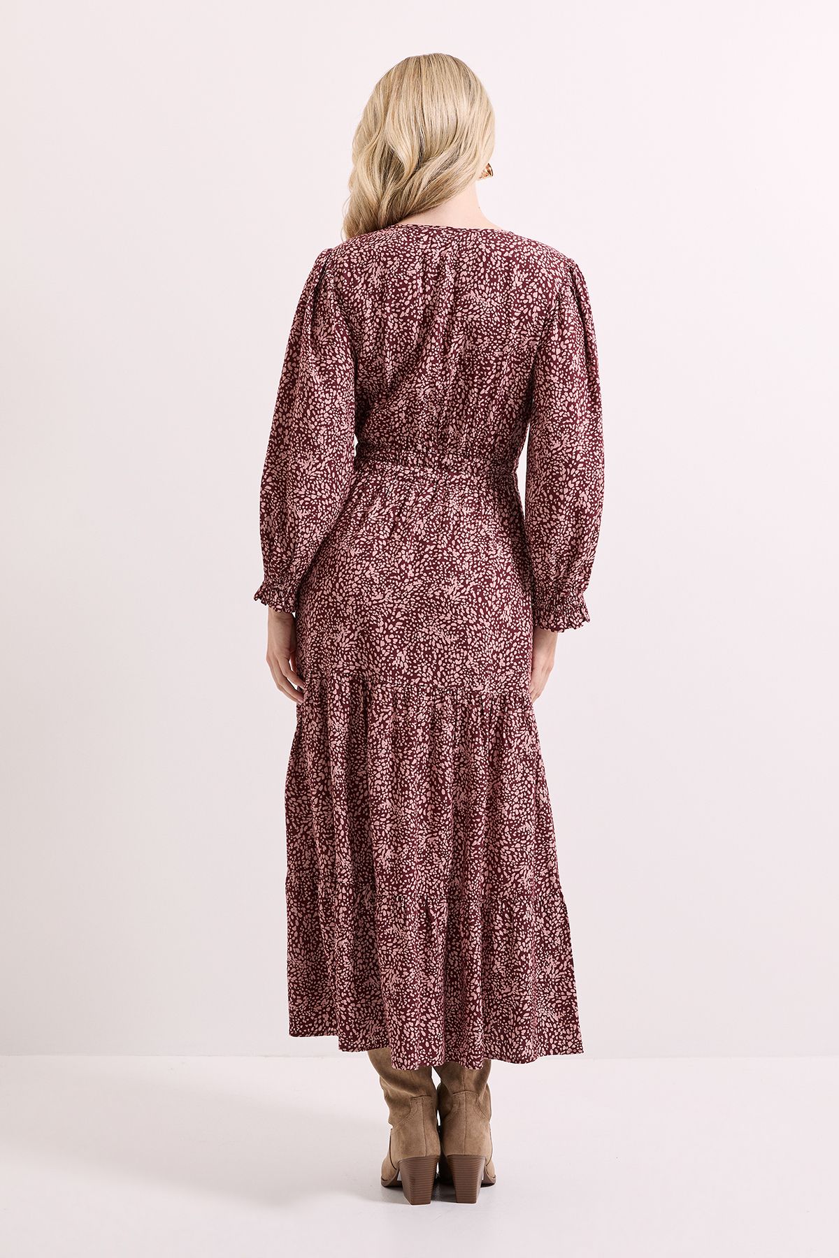 Dorothy Perkins Animal Wrap Front Tiered Skirt Midaxi Dress Animal image 4