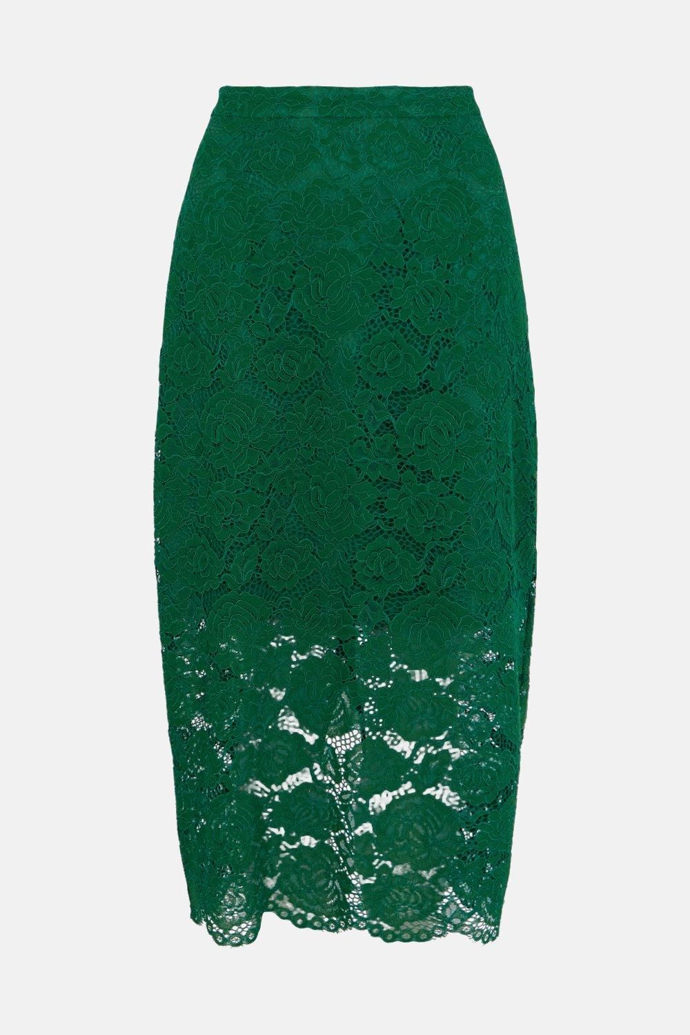 Coast Lace Pencil Skirt Green image 4