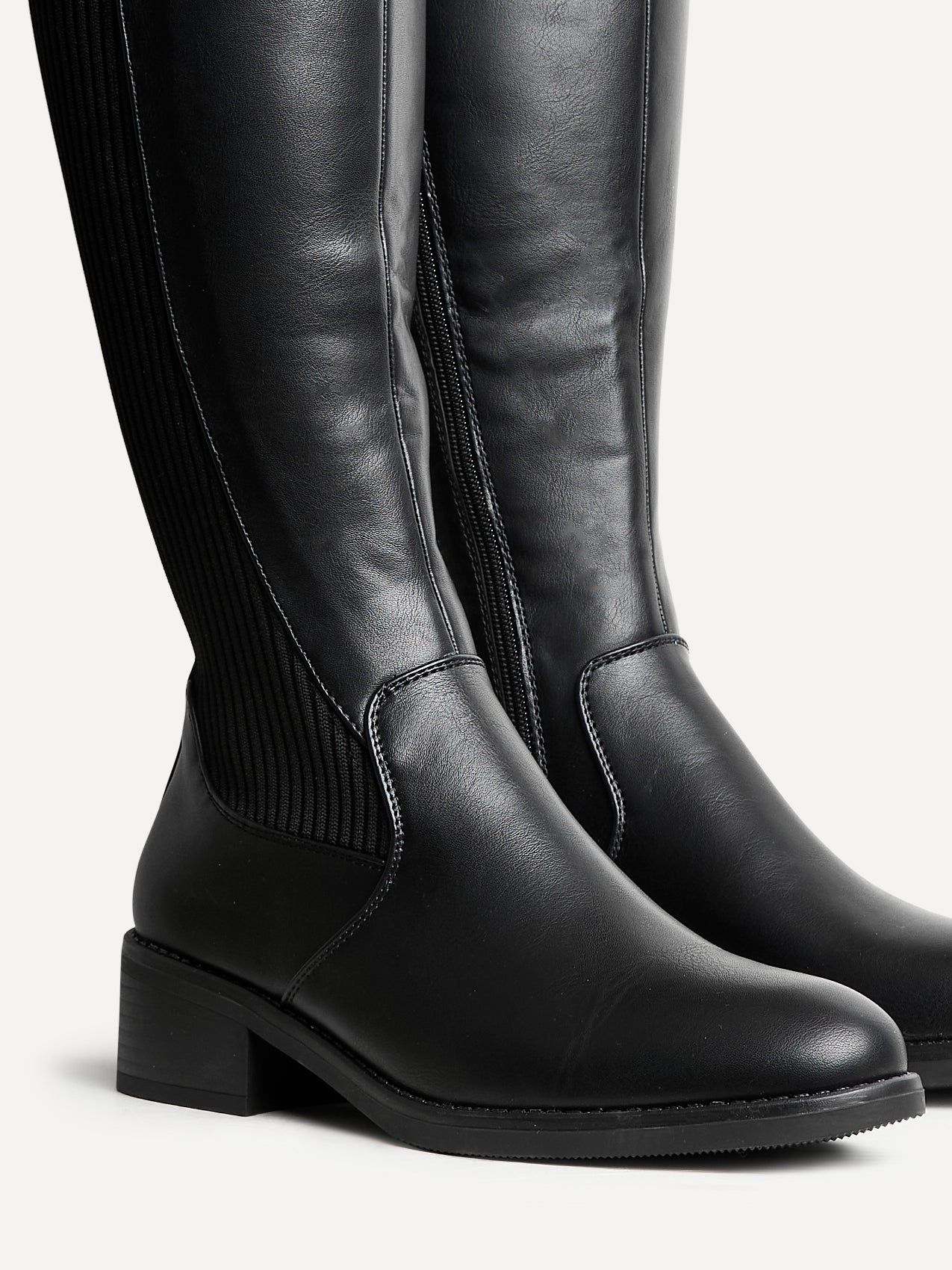 Linzi Renae Black Faux Leather Classic Riding Style Boot image 4