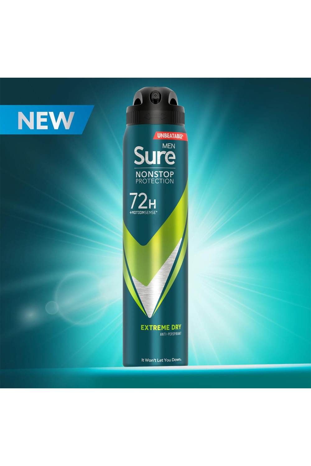 Sure Men 'Antiperspirant' 72H Protection Extreme Dry Deodorant, 6x250ml image 3