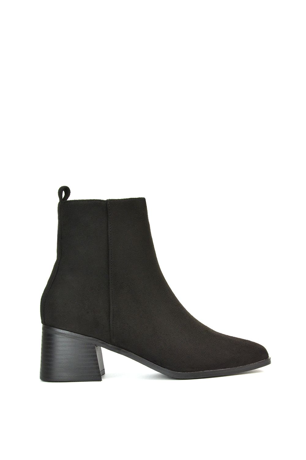 XY London 'Angela' Square Toe Low Heel Ankle Booties With Block Heel image 1