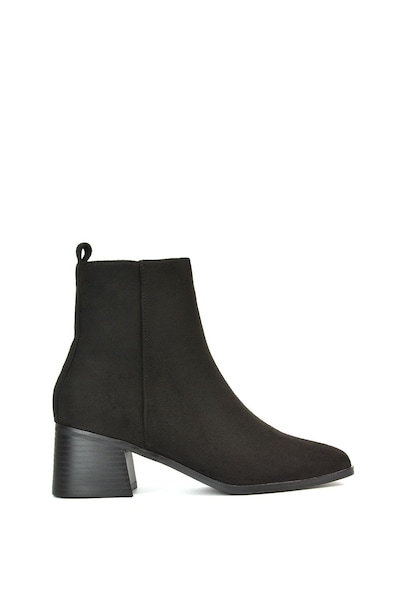 XY London 'Angela' Square Toe Low Heel Ankle Booties With Block Heel