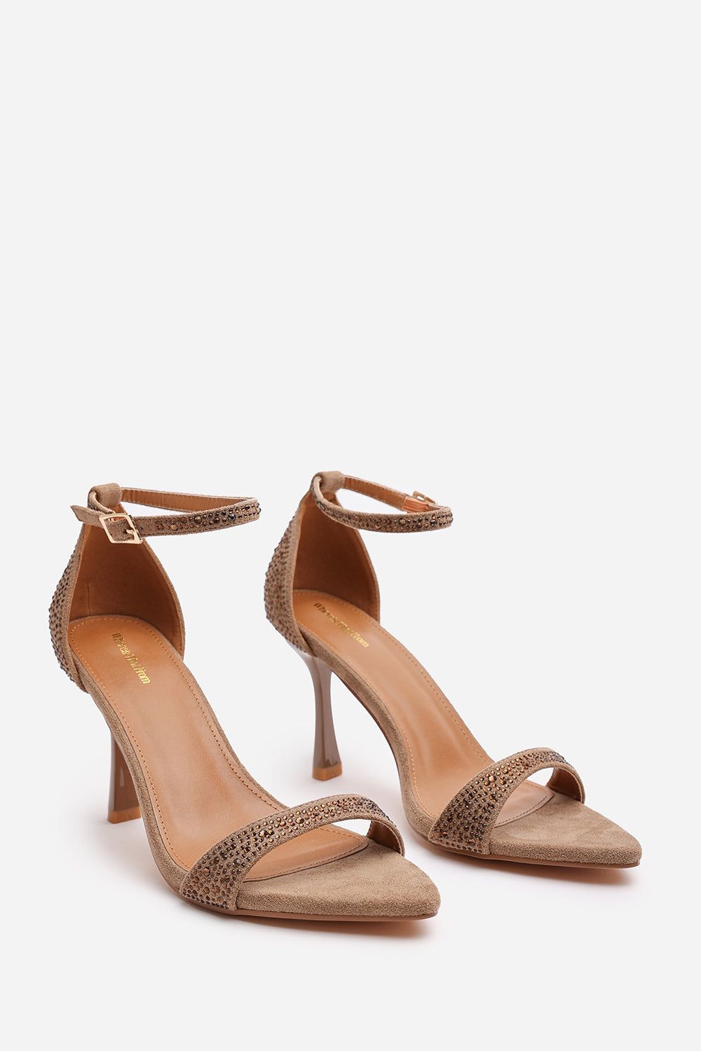 Where's That From 'Indira' Suede Sparkling Heeled Sandals With Buckled Ankle Strap image 4