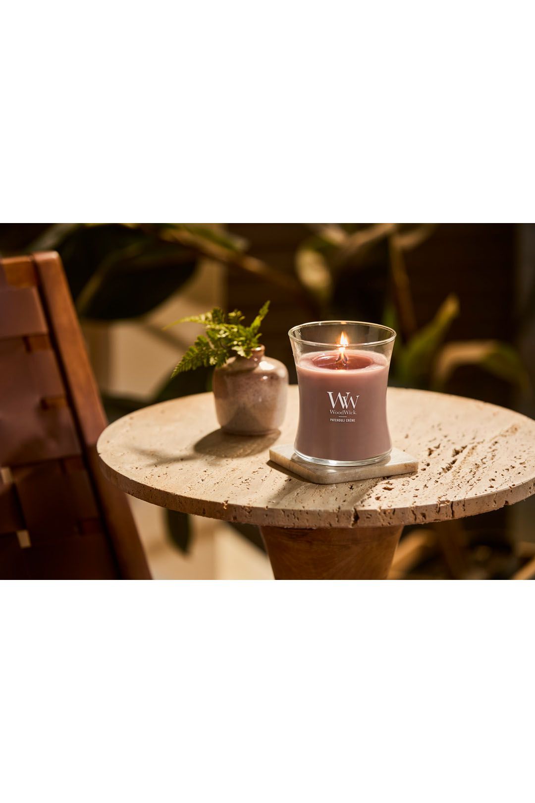 Woodwick Medium Hourglass Patchouli Creme Multi image 2