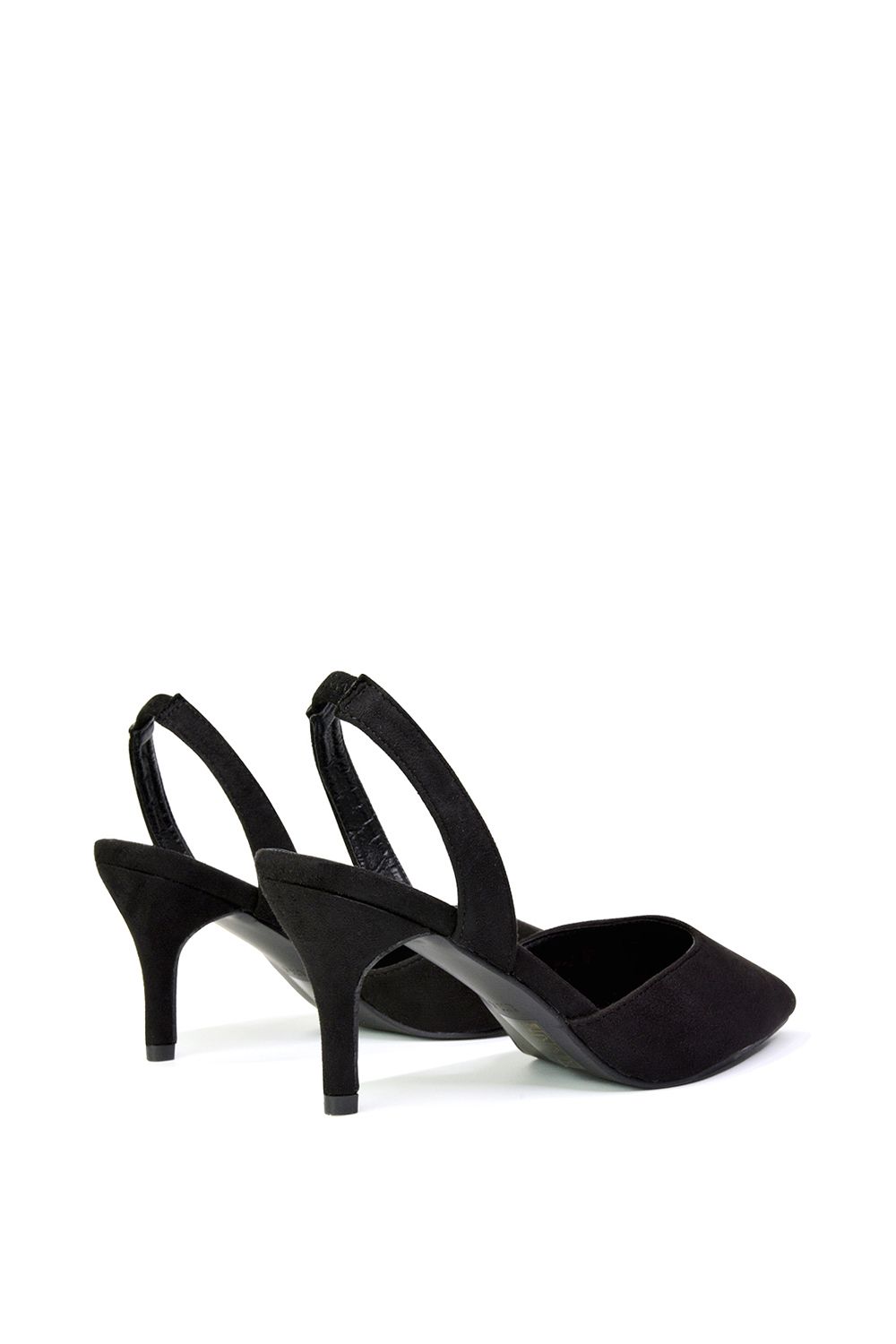 XY London 'Imogen' Pointed Toe Sling Back Stiletto Mid Heel Court Shoes image 5