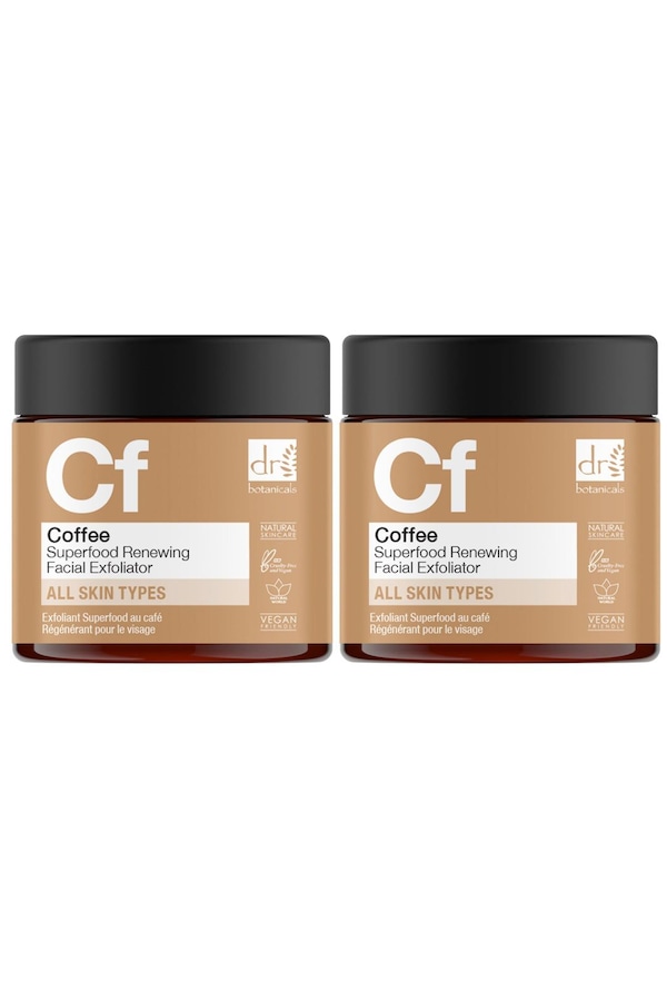 Dr. Botanicals Coffee Superfood Renewing Facial Exfoliator 60ml x 2 Duo Pack