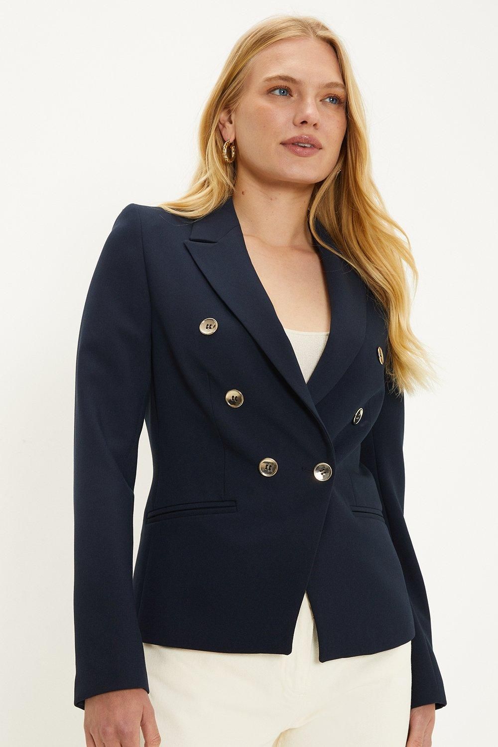 Oasis Premium Double Breasted Blazer Navy image 2