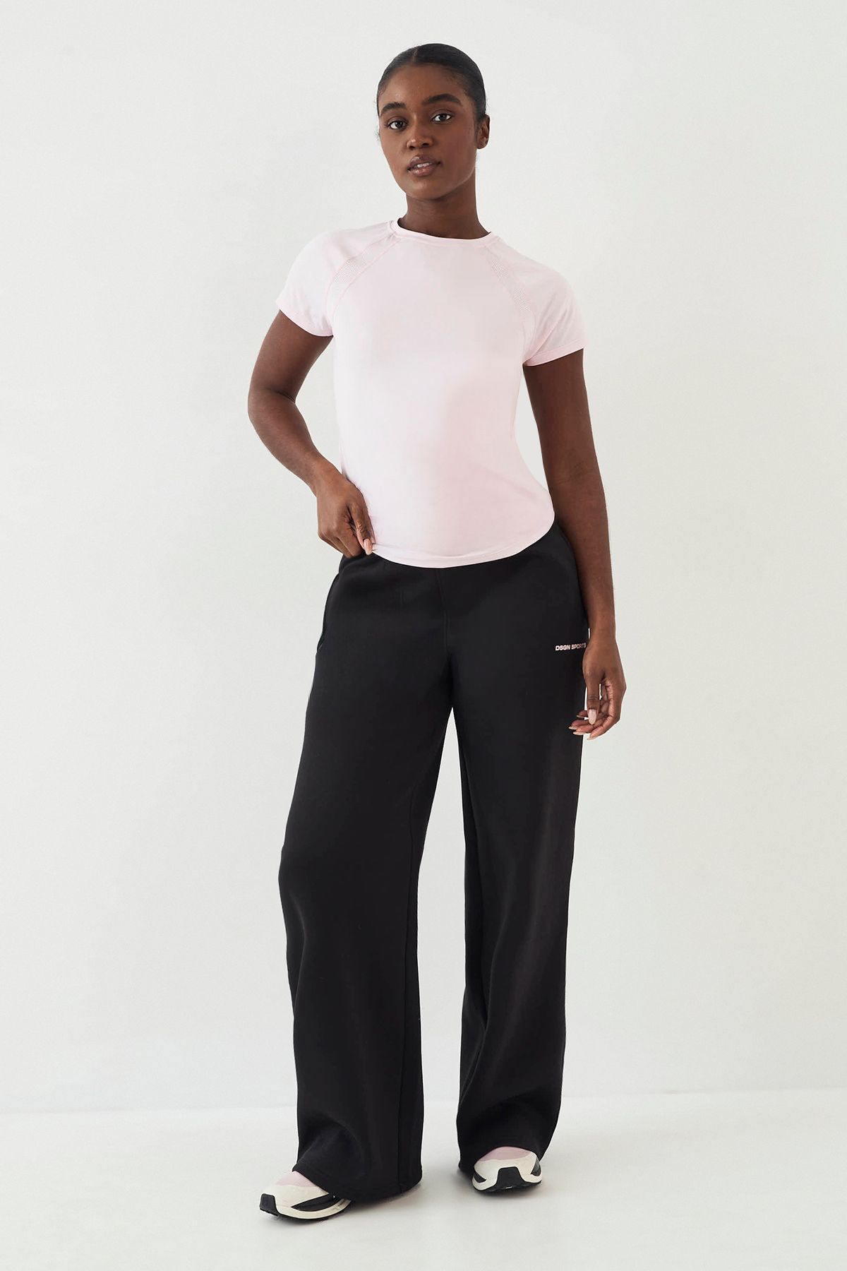 DSGN Studio DSGN Studio Loose Fit Mesh Insert Short Sleeve T-Shirt Marshmallow Pink image 3