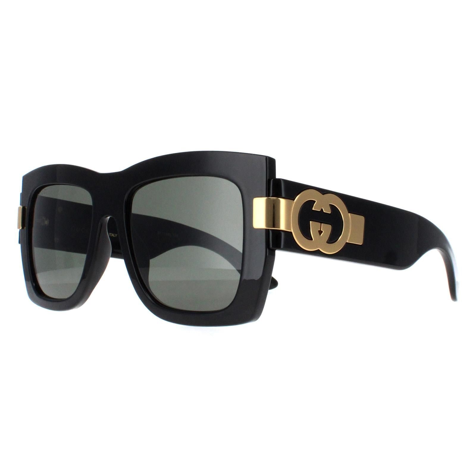 Gucci Square Black with Gold Grey GG1688S image 2