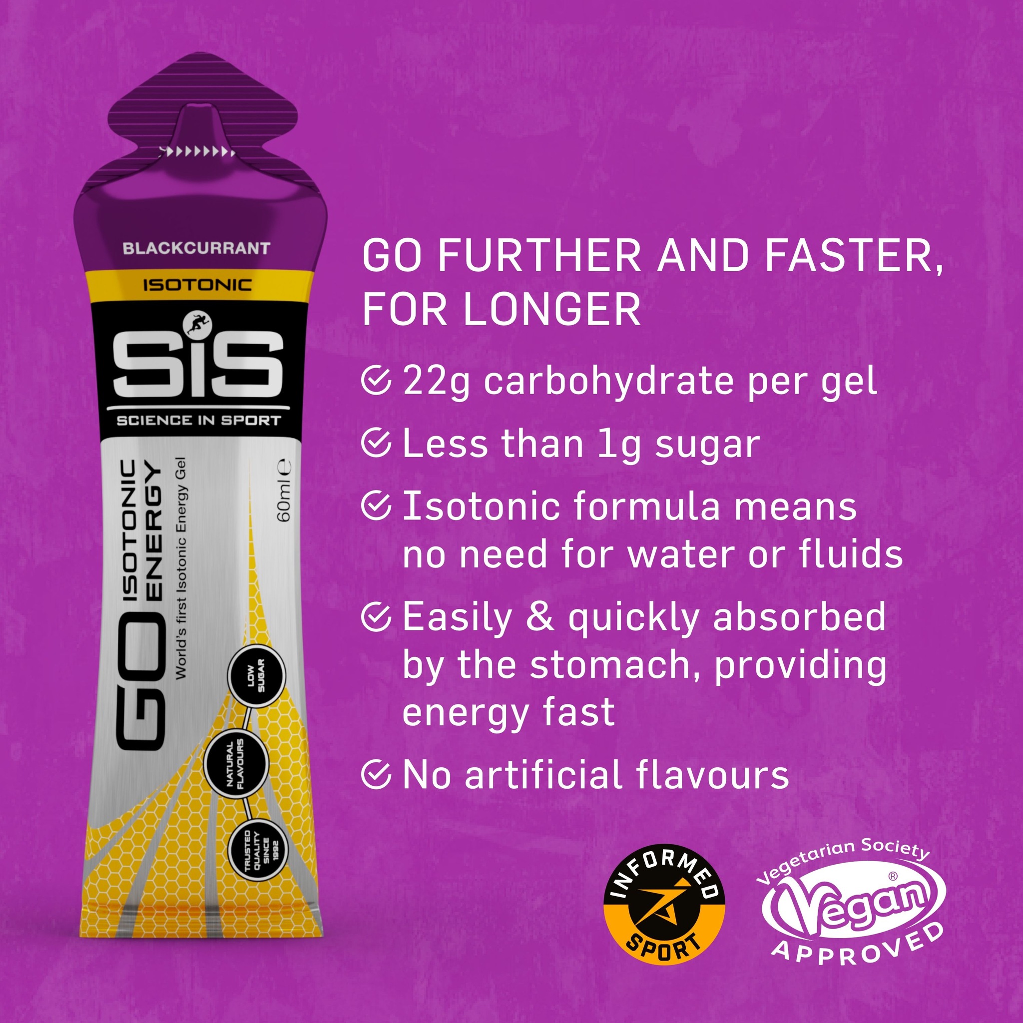 Science in Sport GO Isotonic Energy Gel Blackcurrent - 6 Pack image 2