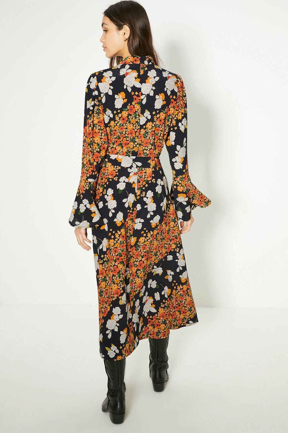 Oasis Diagonal Floral Midi Dress Multi image 3