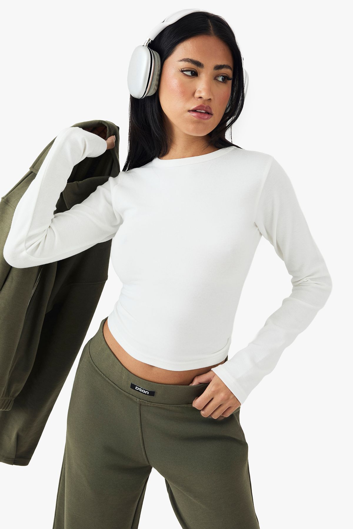 DSGN Studio DSGN Studio Embroidered Long Sleeve Top White