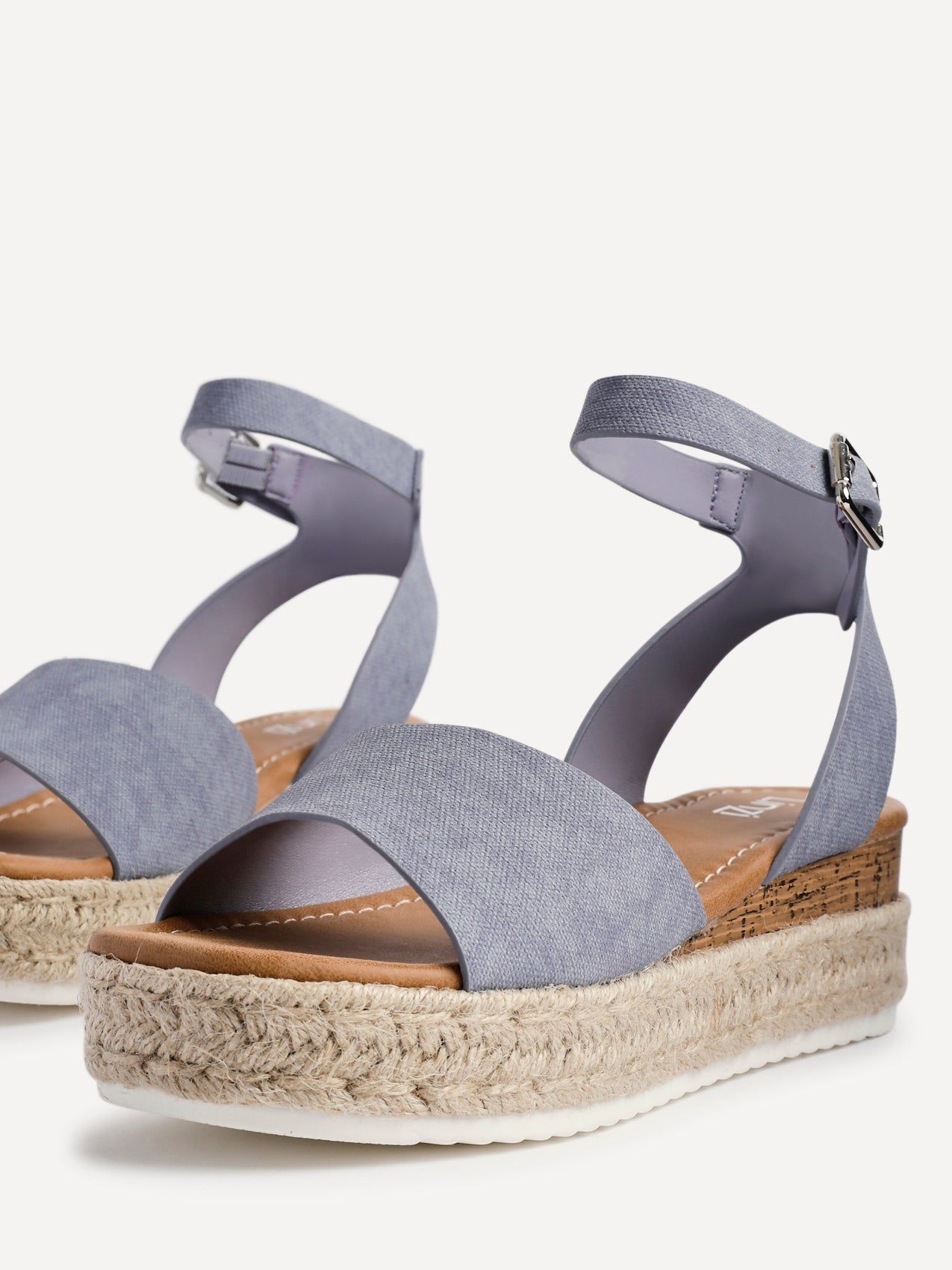 Linzi Paradise Blue Nubuck Espadrille Flatform Sandals image 4
