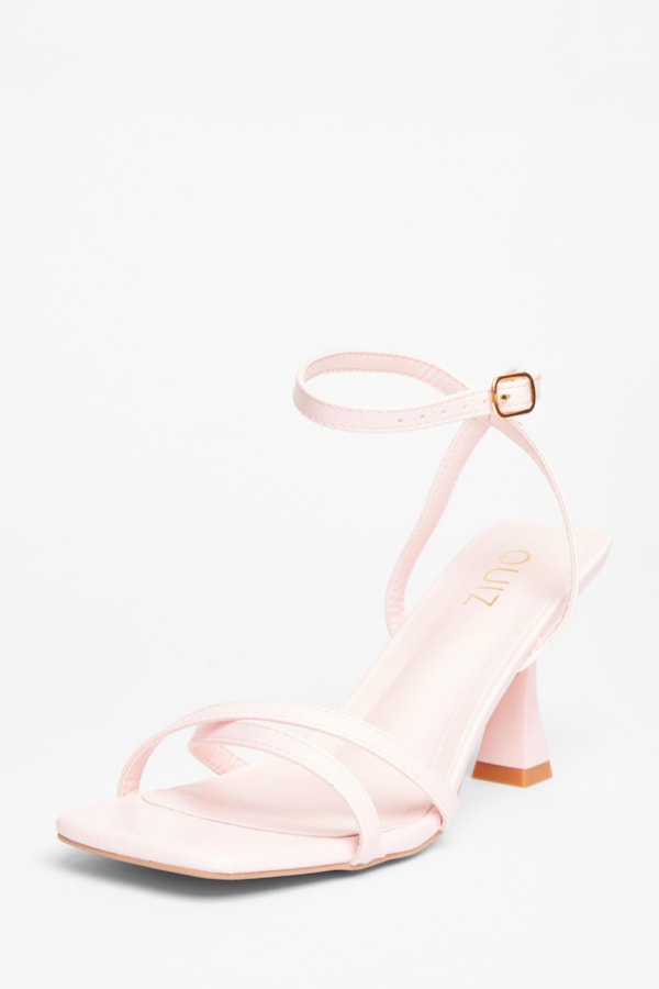 Quiz Pink Strappy Flared Heels