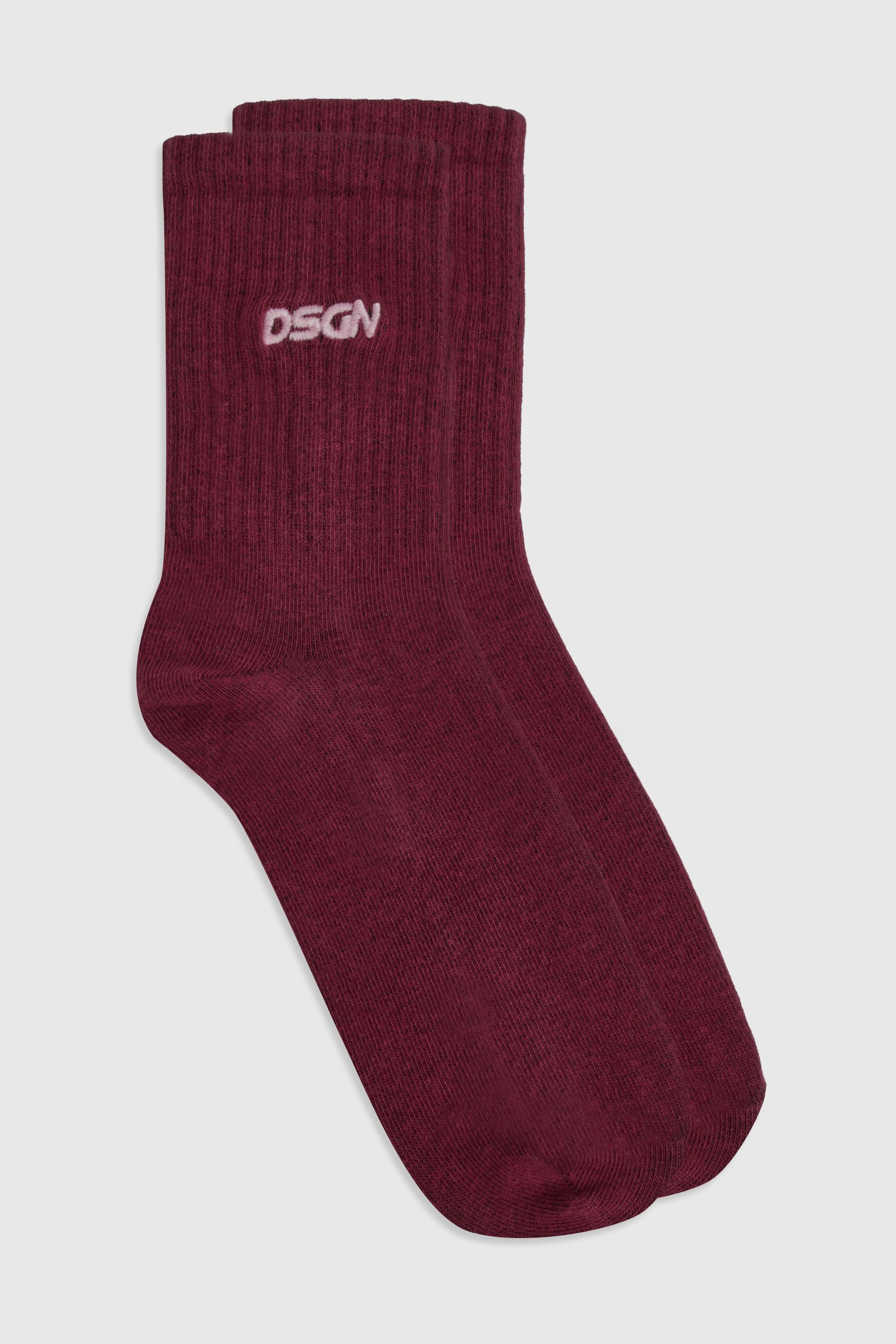 DSGN Studio DSGN Studio Sports Socks Burgundy image 2