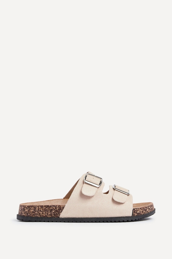 Linzi Echo Beige Double Buckle Sandals
