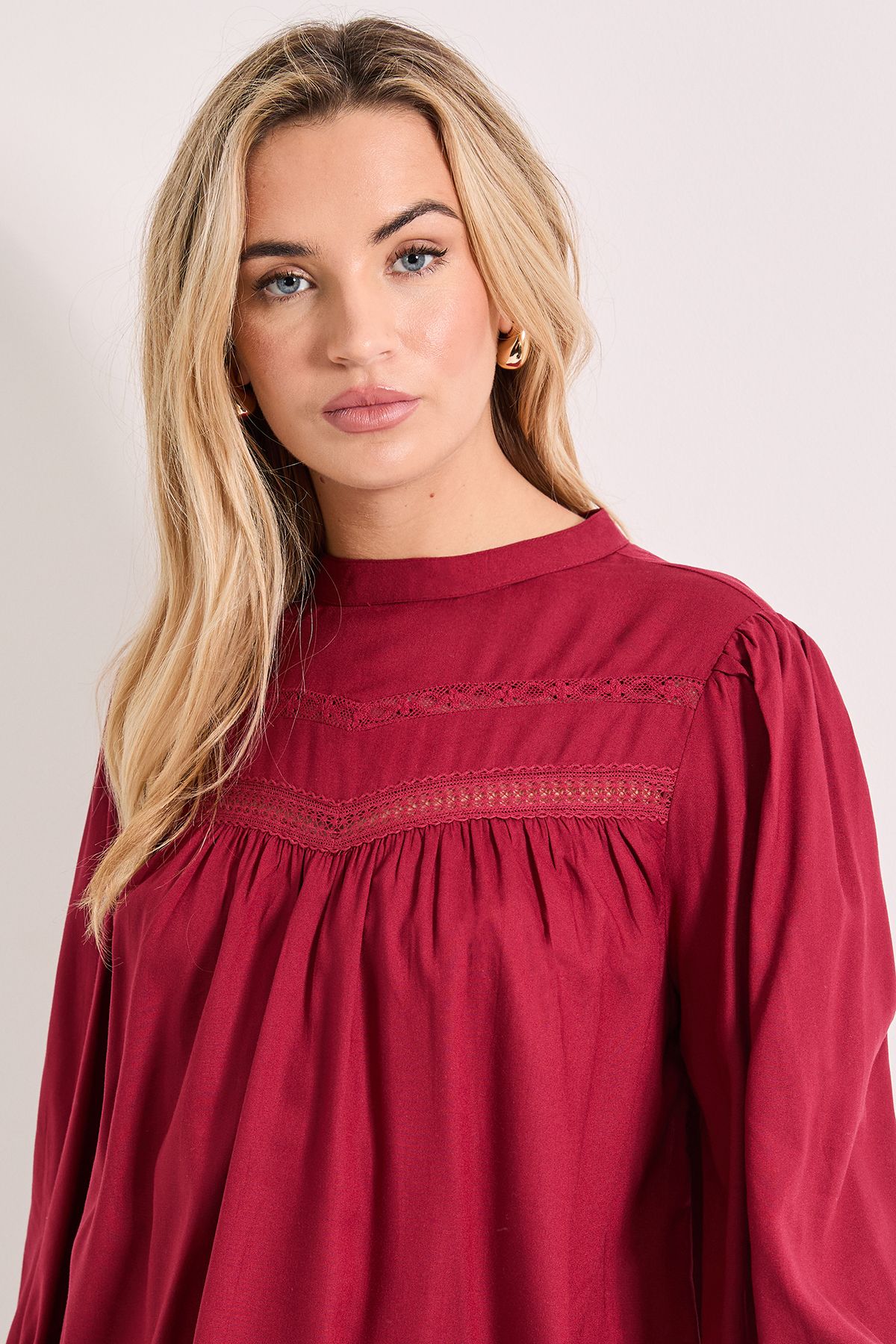 Dorothy Perkins Lace Detail Boho Top Berry image 4