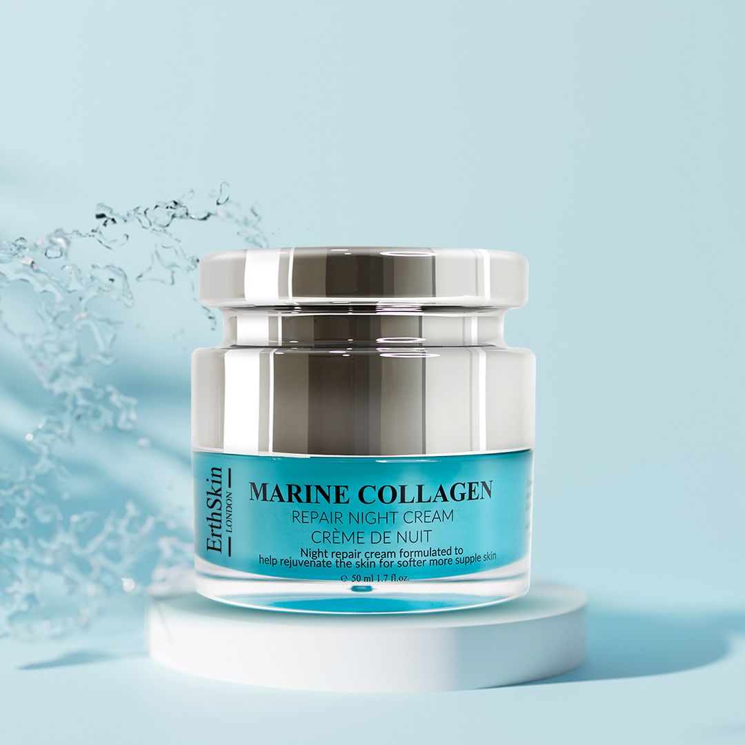 Erth Skin London Collagen Trio: Marine Night Cream 50ml , Sheet Mask & Hydrogel Pads image 5