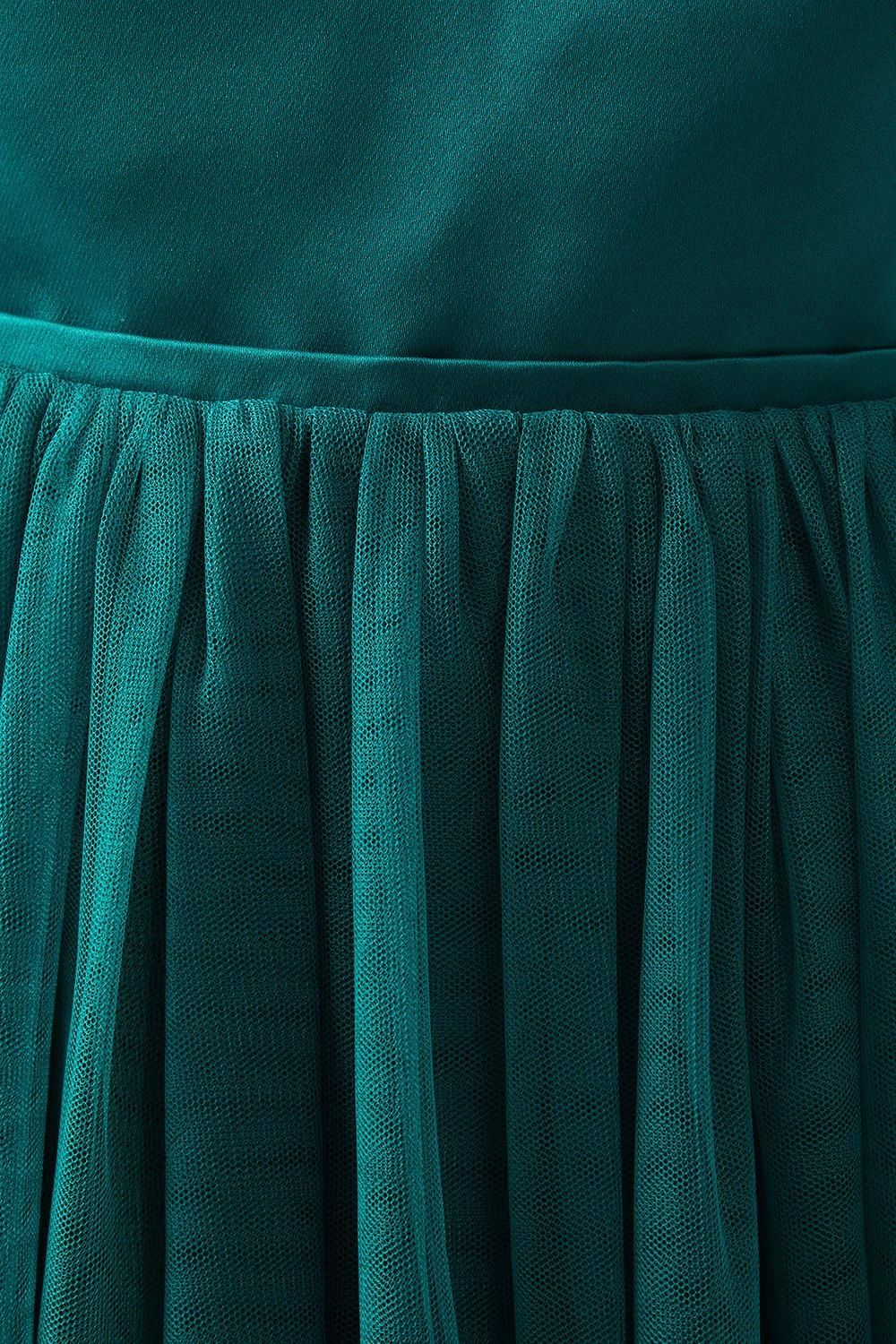 Coast Satin Bodice Cami Strap Tulle Skirt Midi Bridesmaid Dress Emerald image 5
