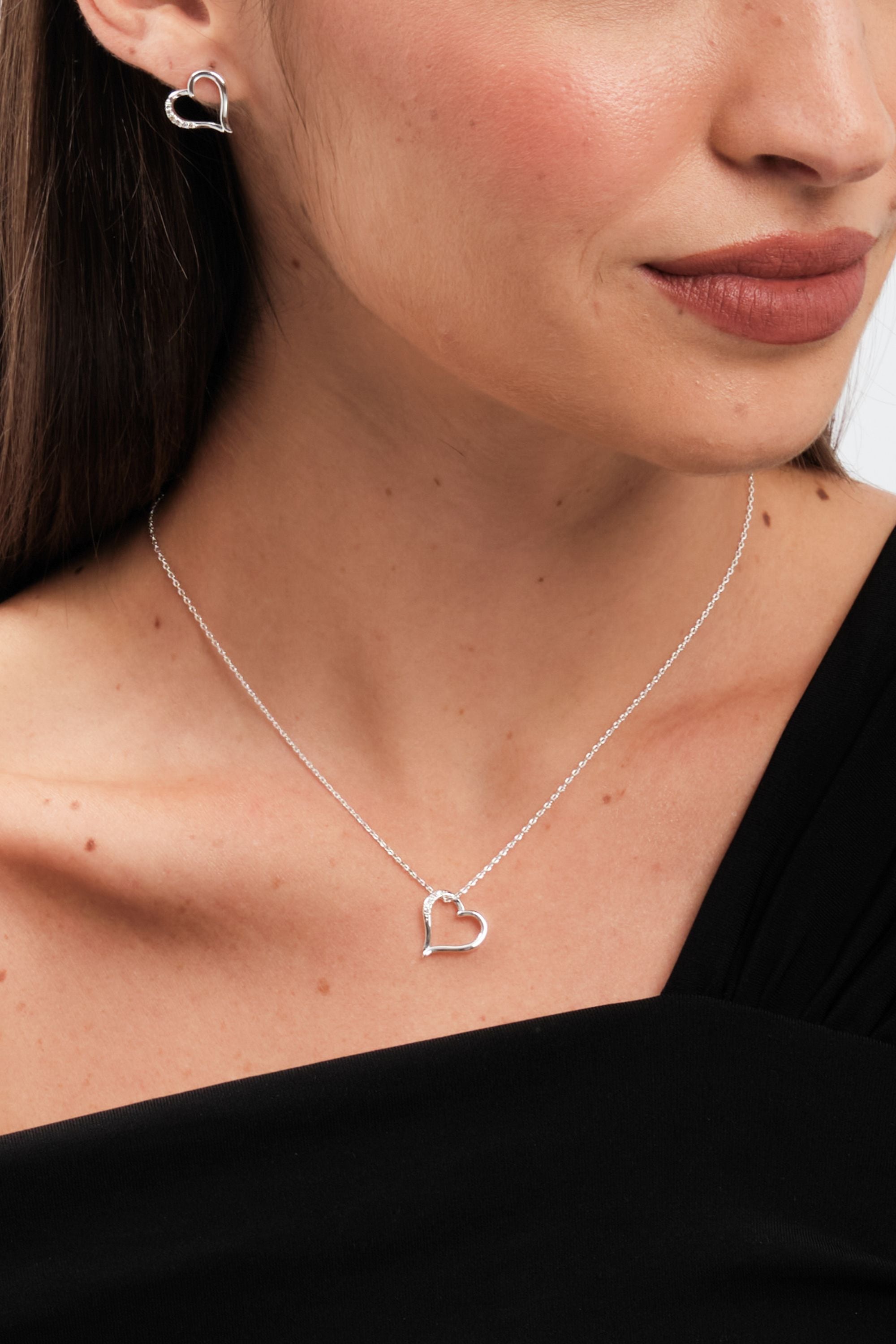 Inicio Silver Plated Heart Pendant Set - Gift Box image 4