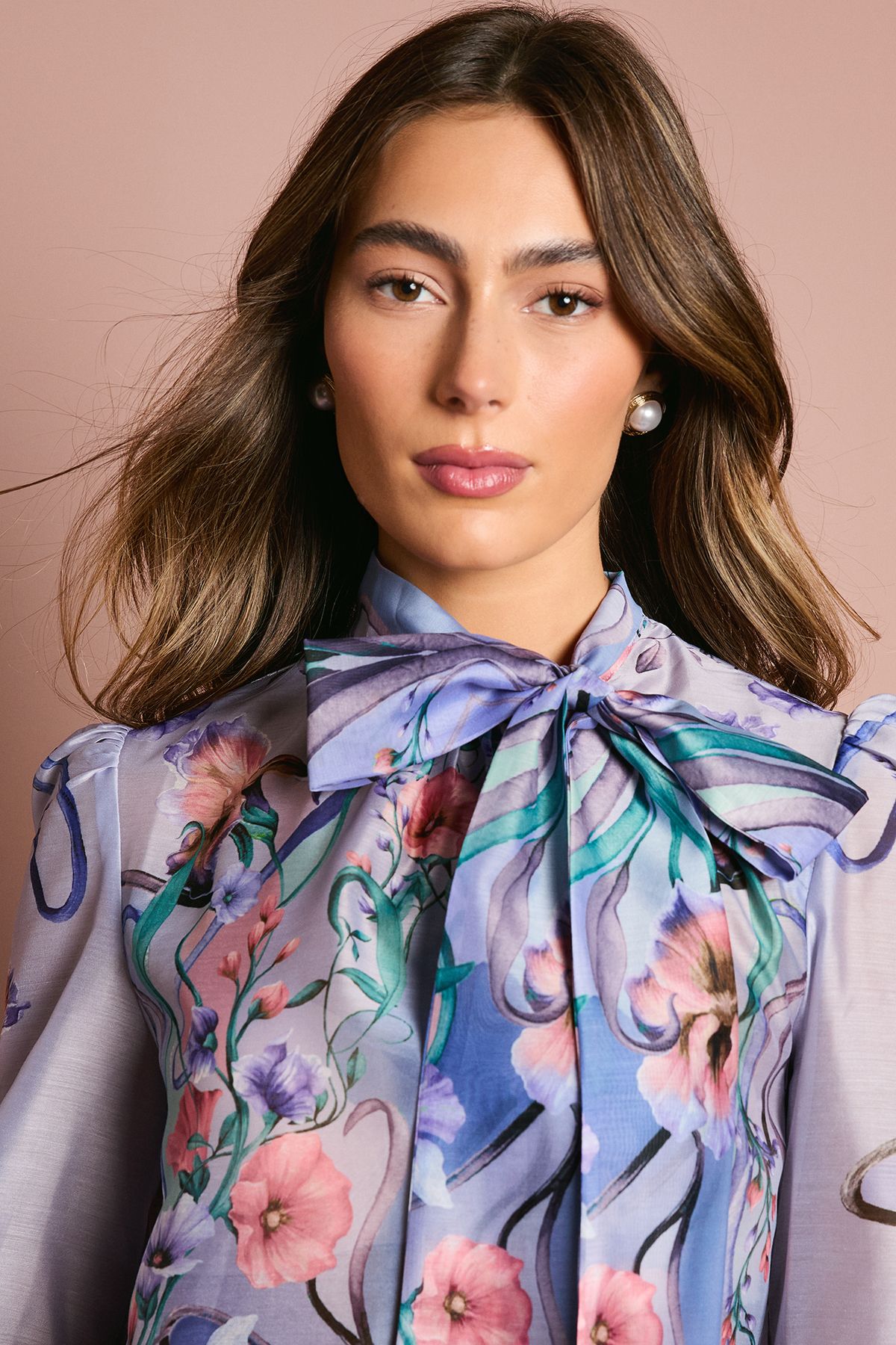 Coast Long Sleeve Placement Print Chiffon Blouse Lilac image 4